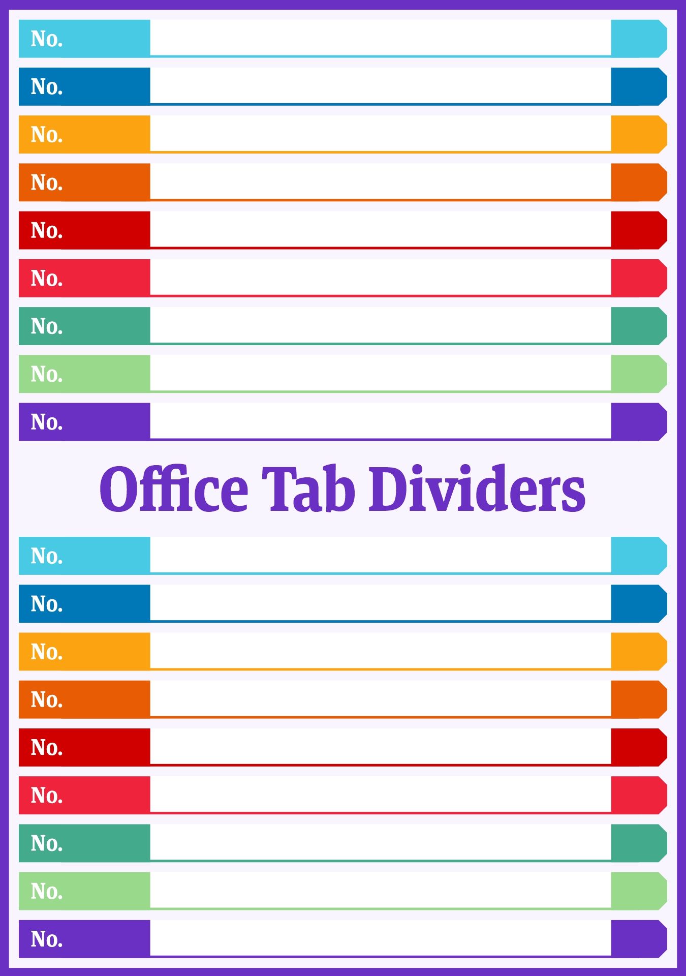 Office Tab Dividers Printable