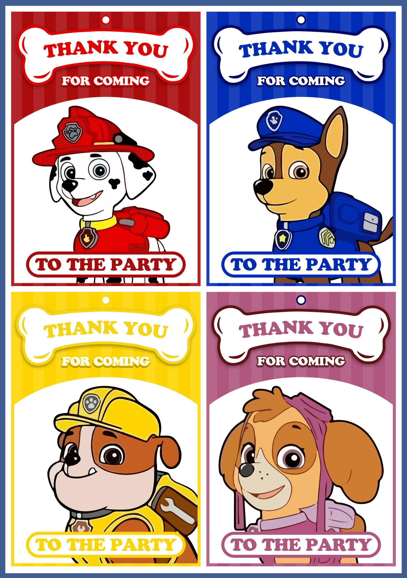 PAW Patrol Birthday Party Favor Stickers