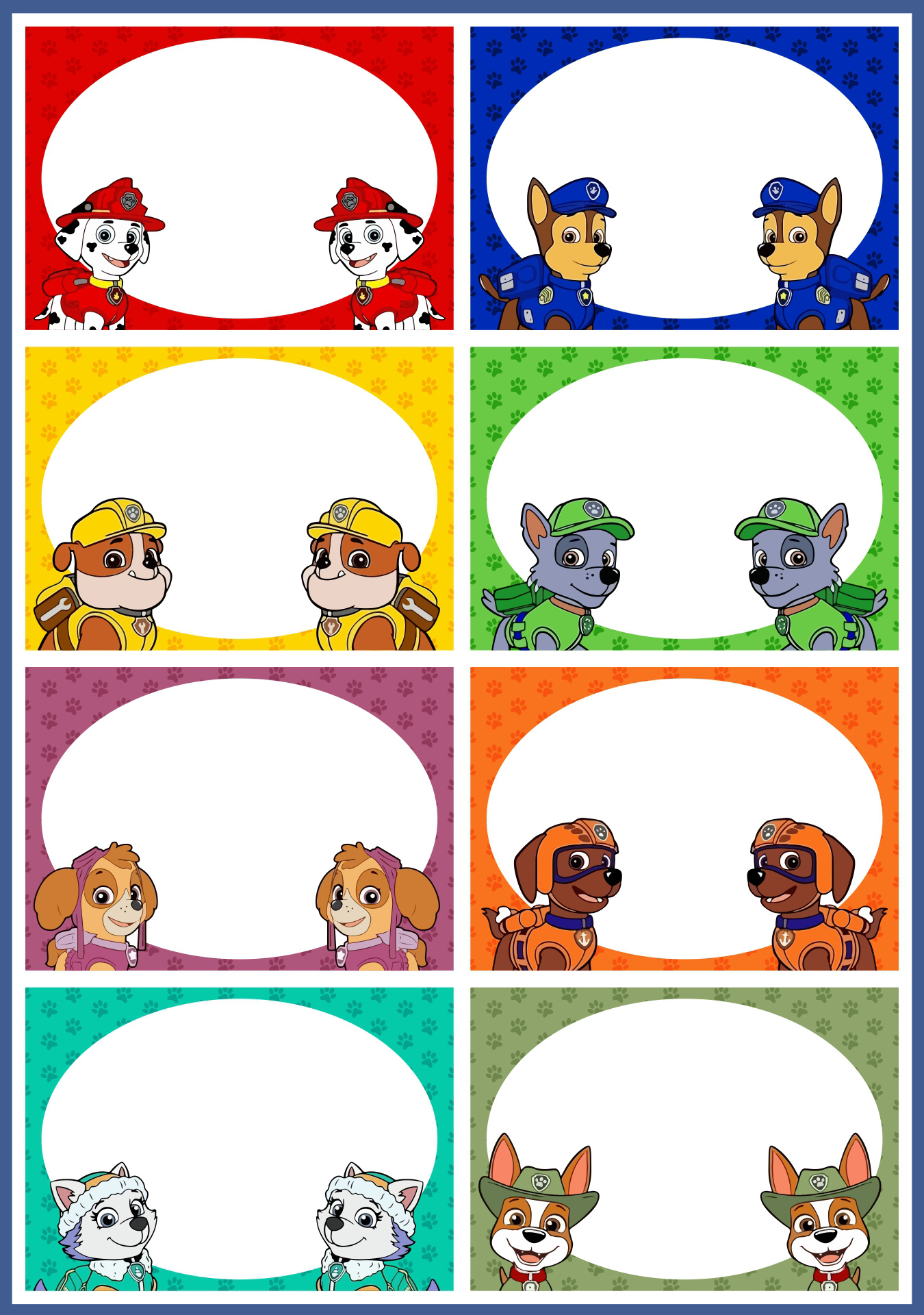 PAW Patrol Classroom Organization Labels