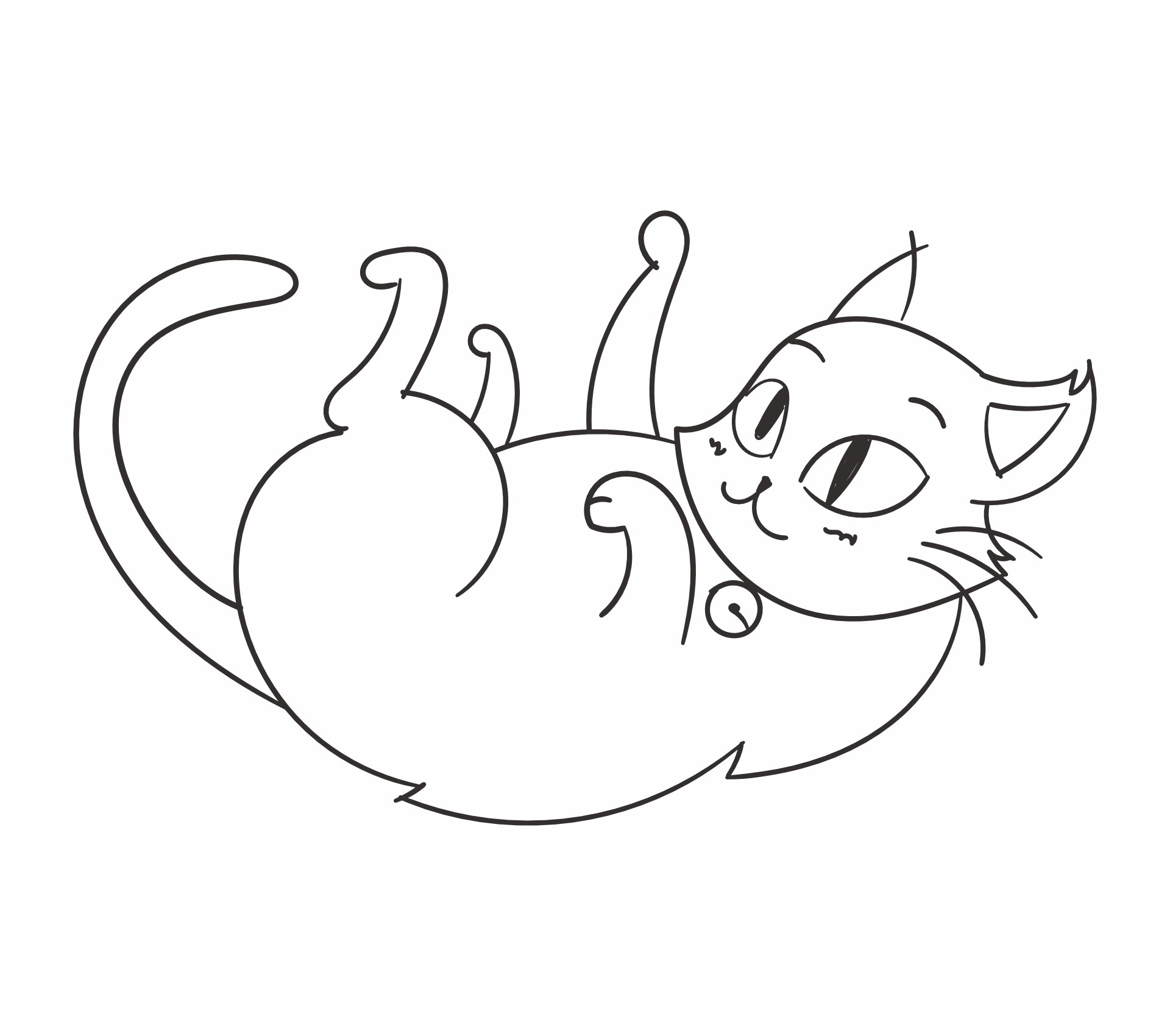 Playful Cat Outline Printable