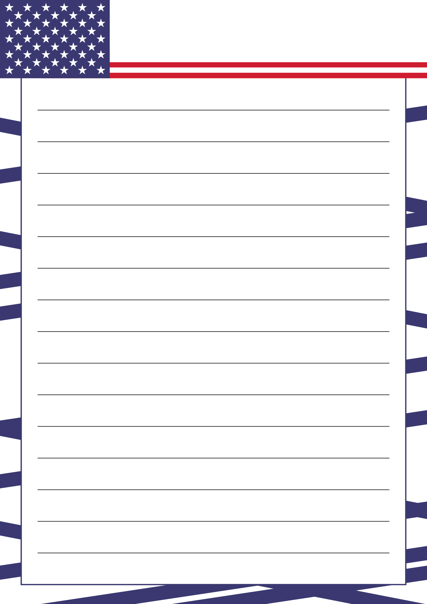 Printable American Flag Letterhead