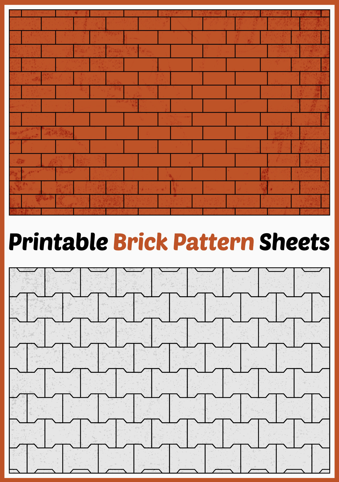 Printable Brick Pattern Sheets