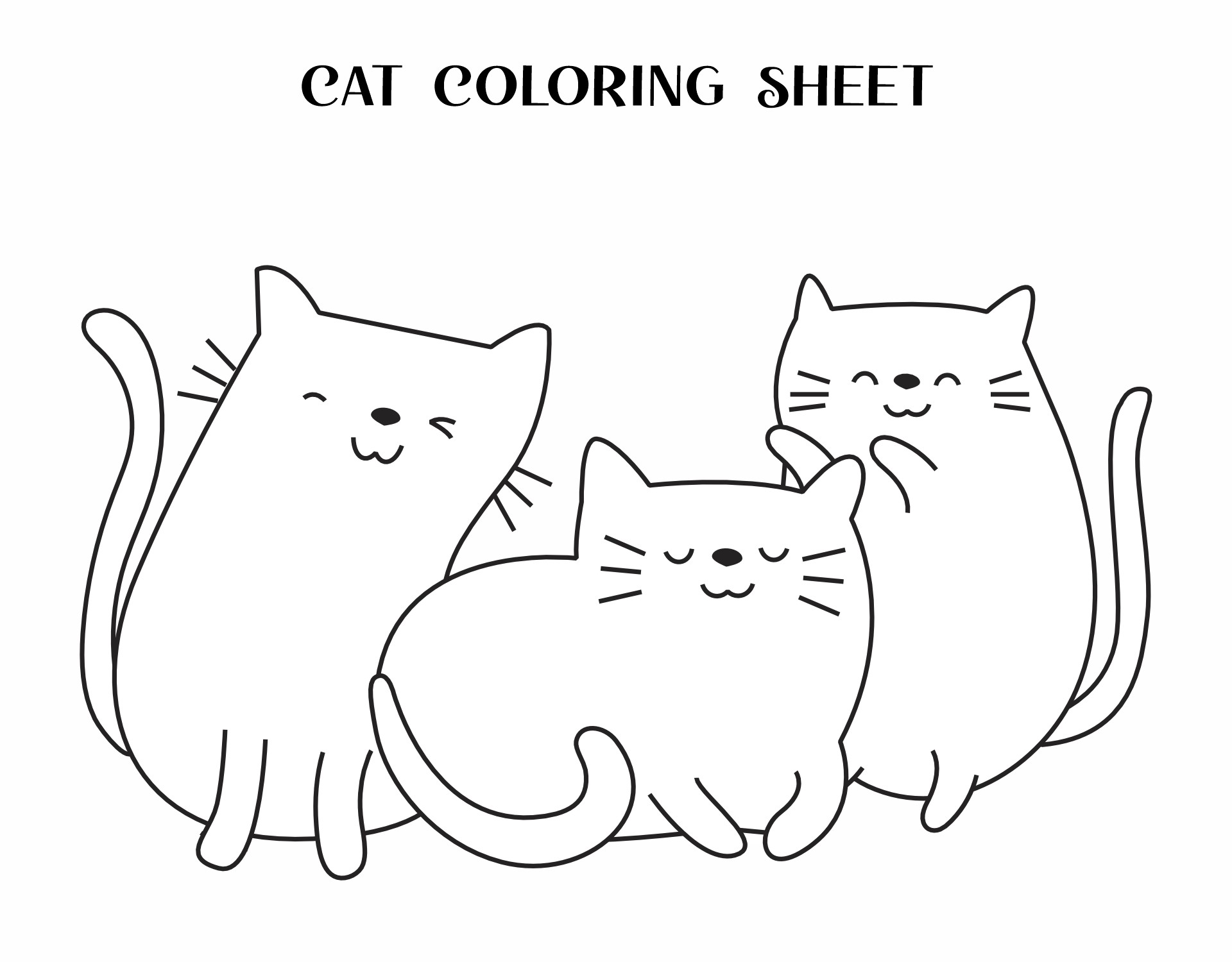 Printable Cat Coloring Pages for Kids