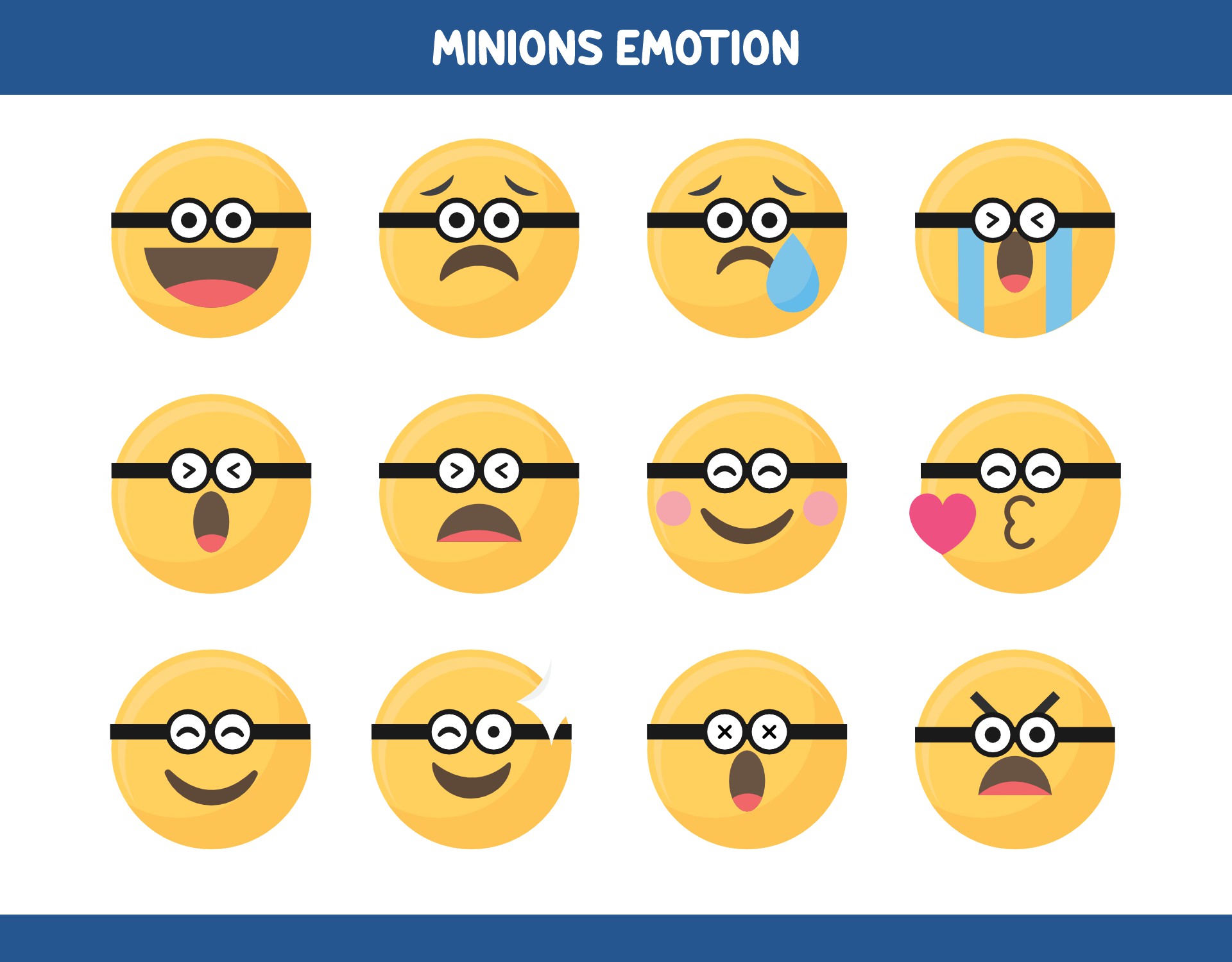 Printable Minion Face Stickers Collection