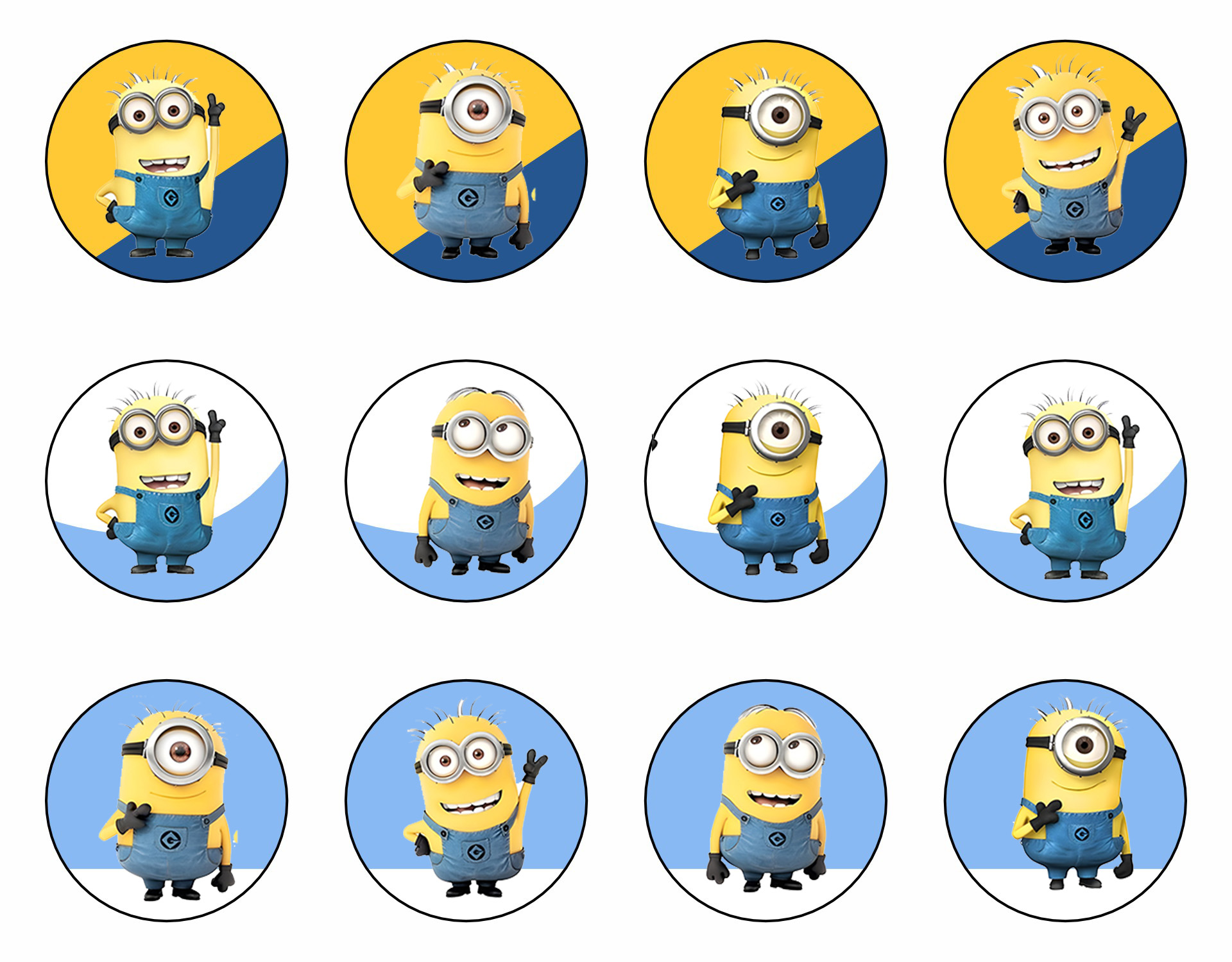 Printable Minion Stickers for Kids Party