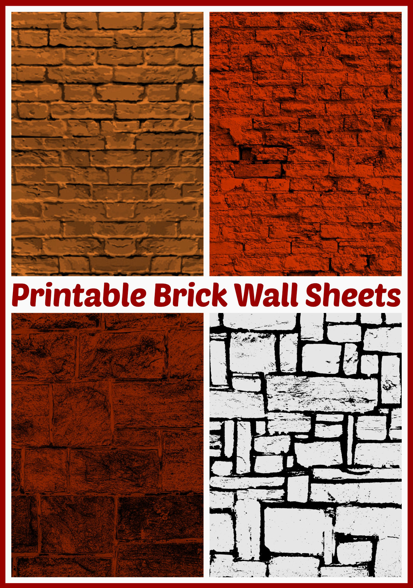 Printable Realistic Brick Wall Sheets