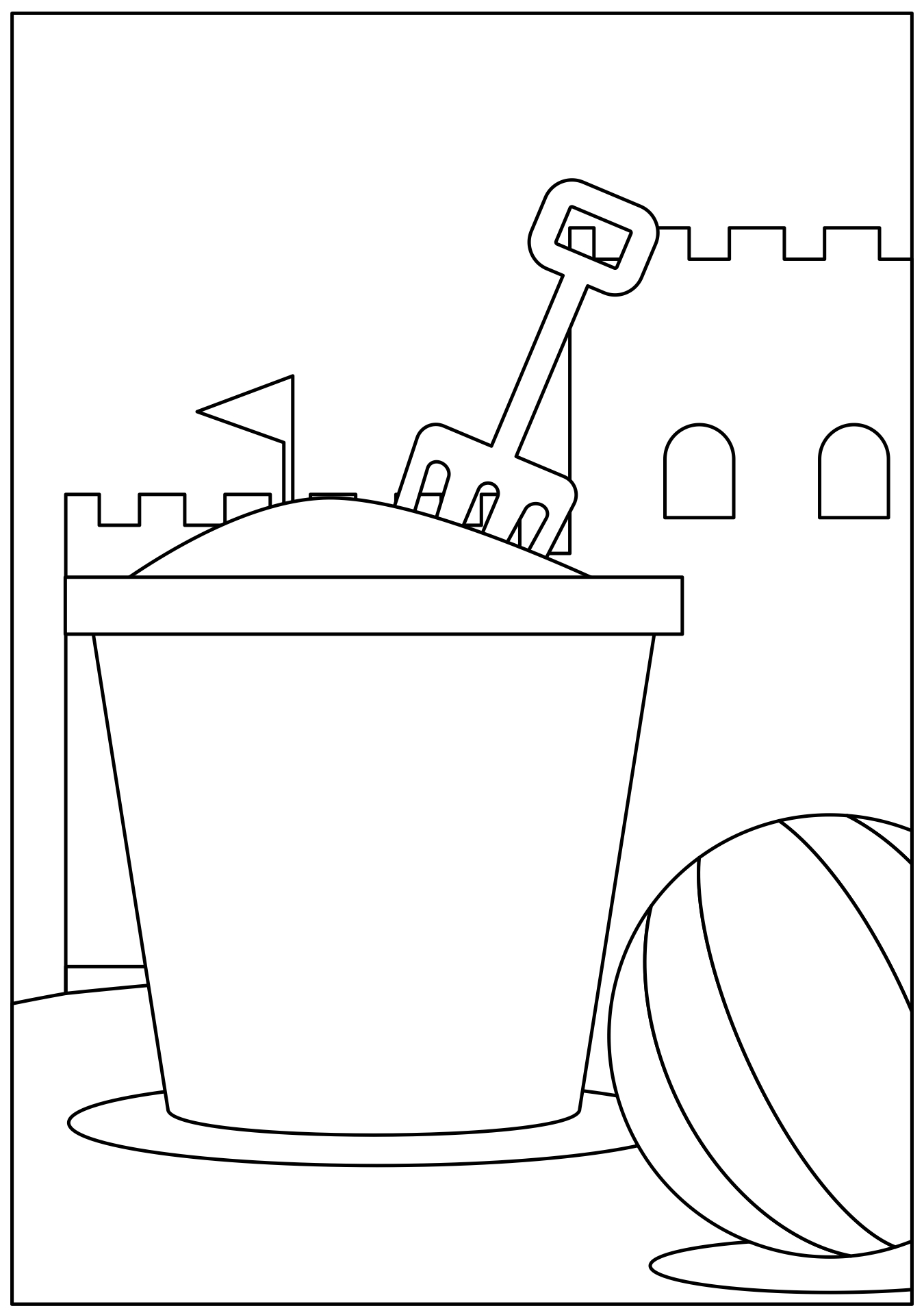 Sand Bucket Coloring Page Printable