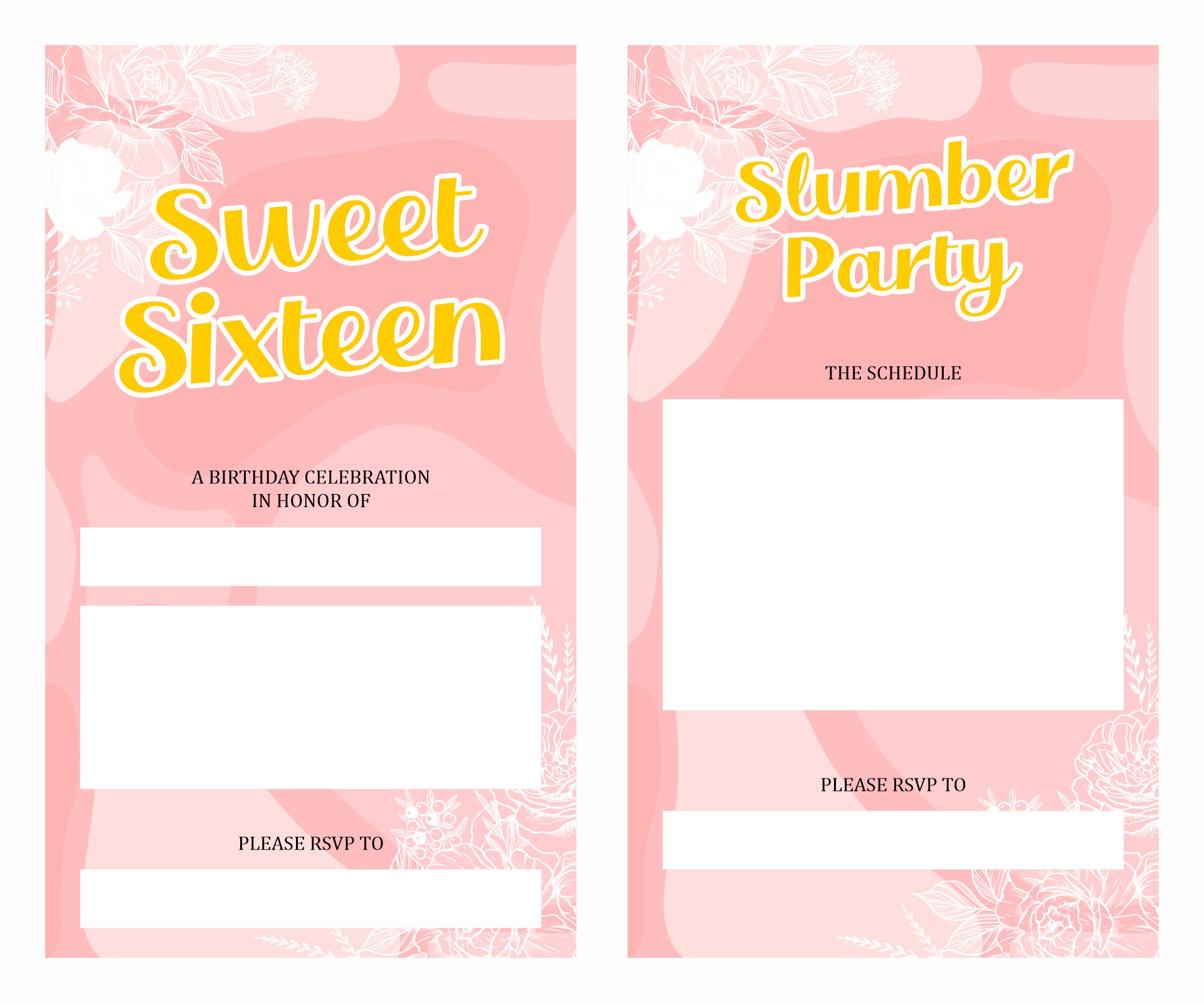 Sweet 16 Party Program Template