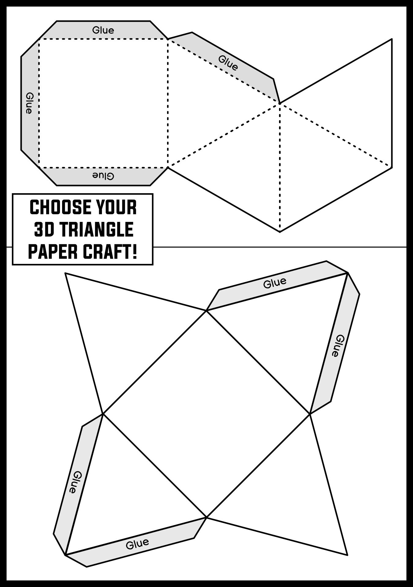 3D Triangle Paper Craft Printout