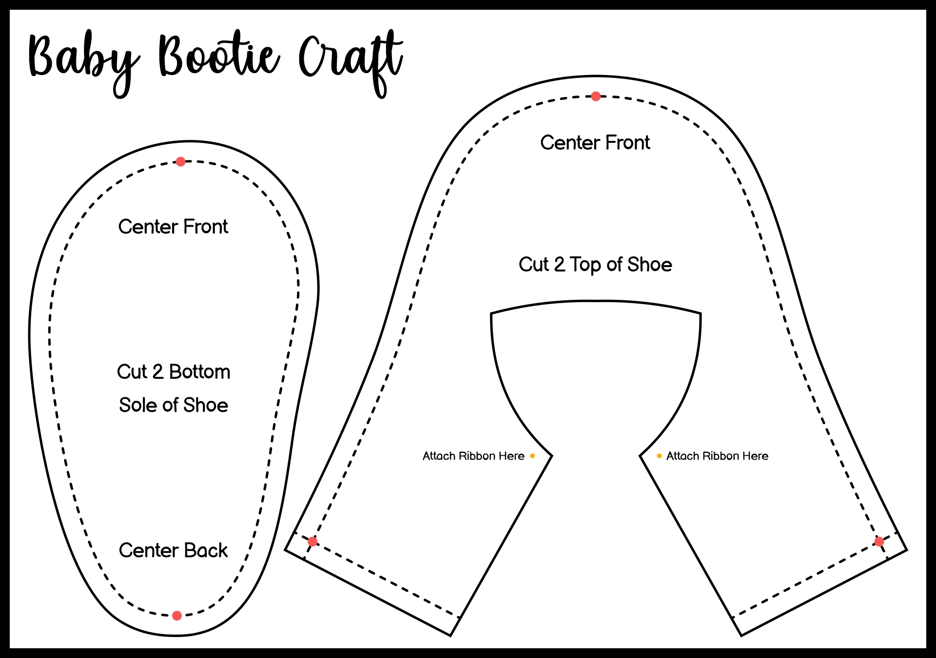 Baby Bootie Paper Craft Patterns