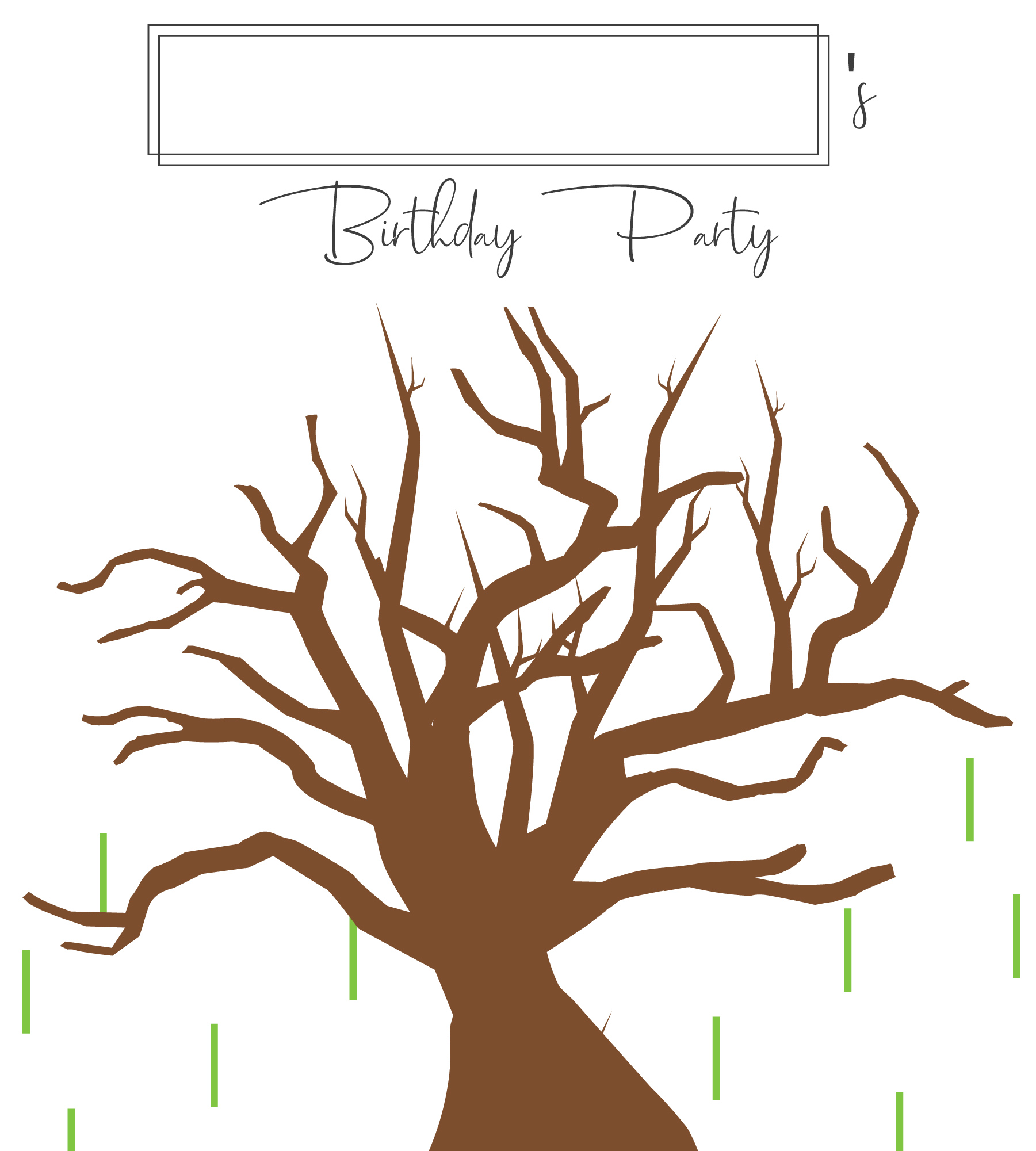 Birthday Party Guestbook Fingerprint Tree