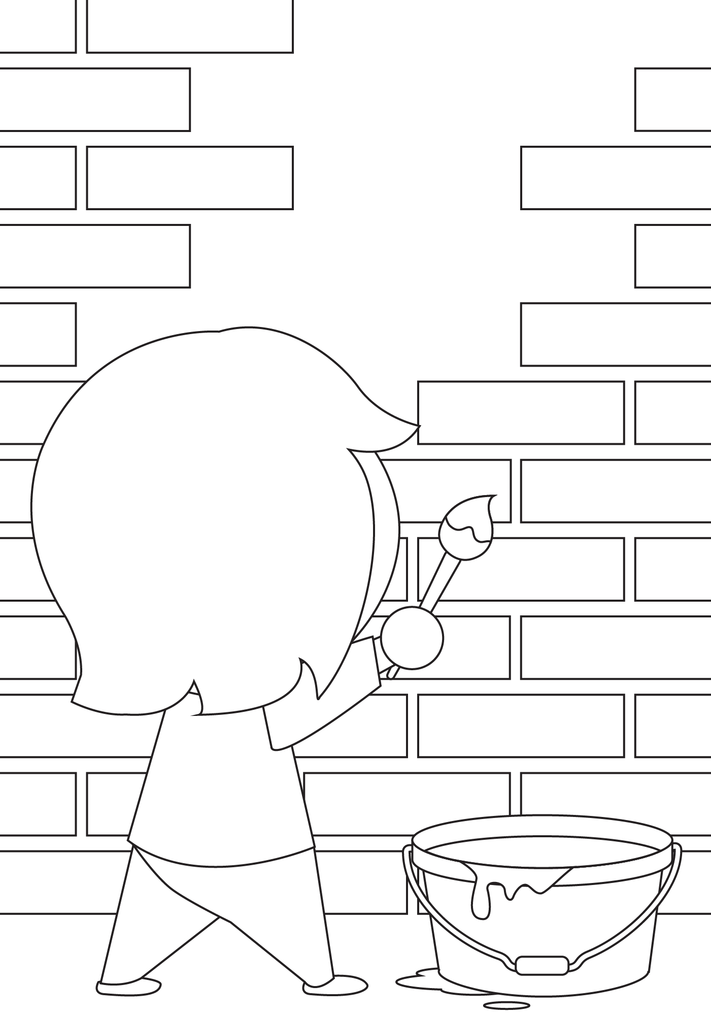 Brick-Themed Coloring Worksheets for Elementary Students