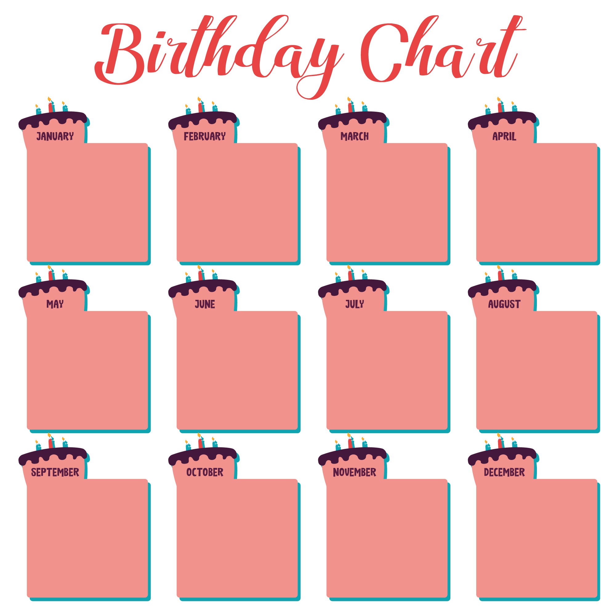 Classroom Birthday Chart Printables