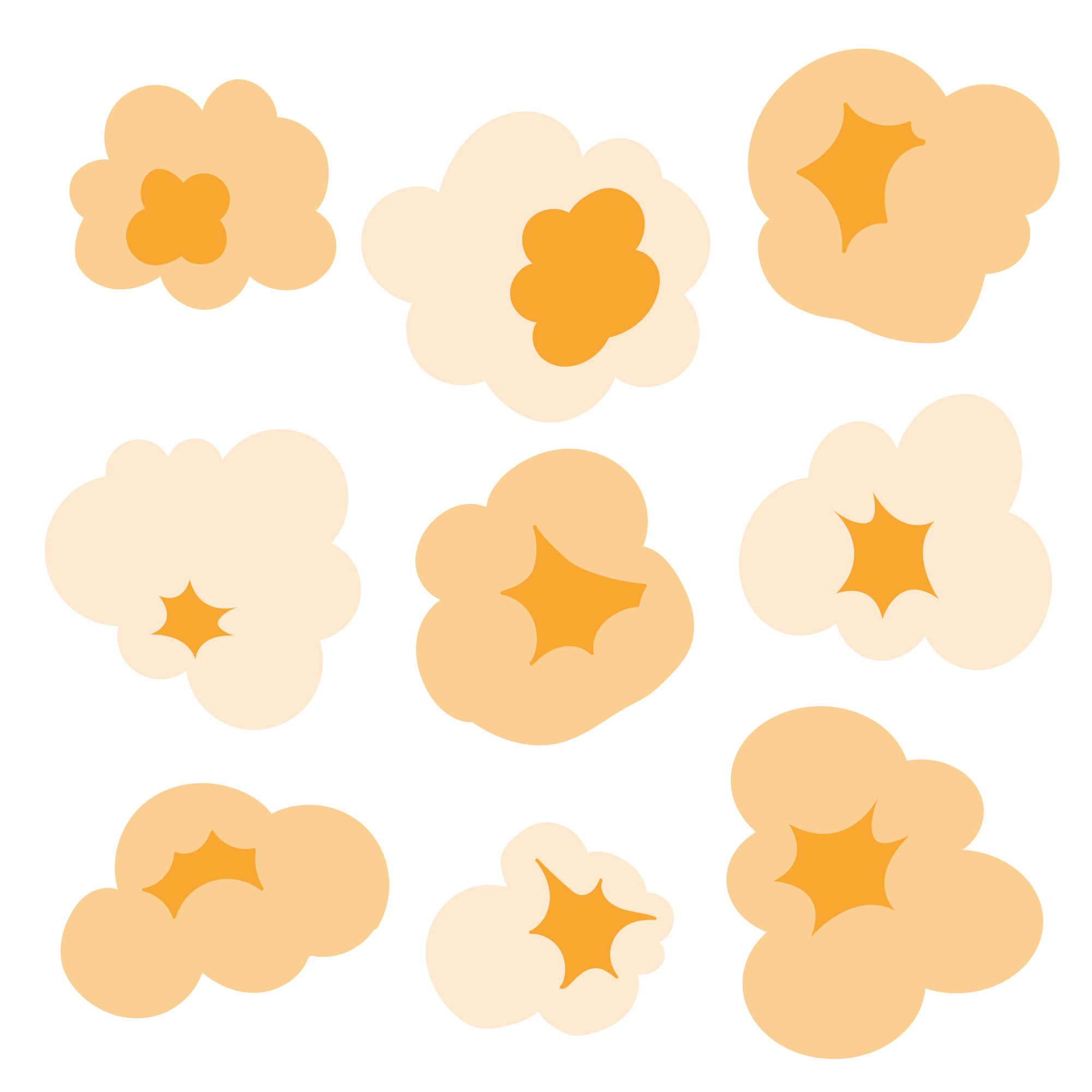 Colorful Popcorn Shape Cutouts