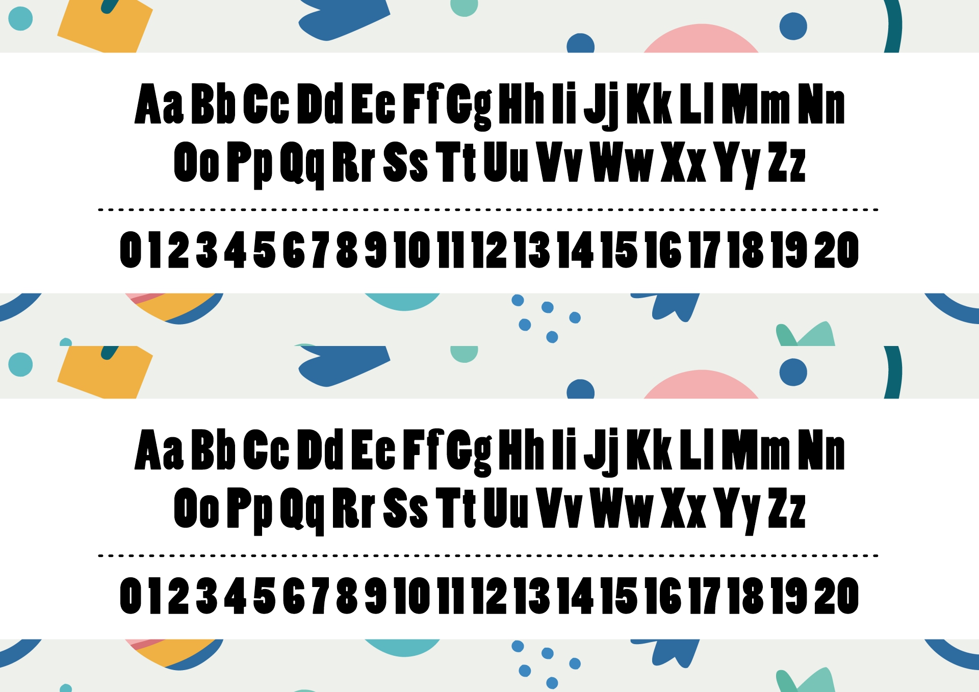 Colorful Printable Letter and Number Strip