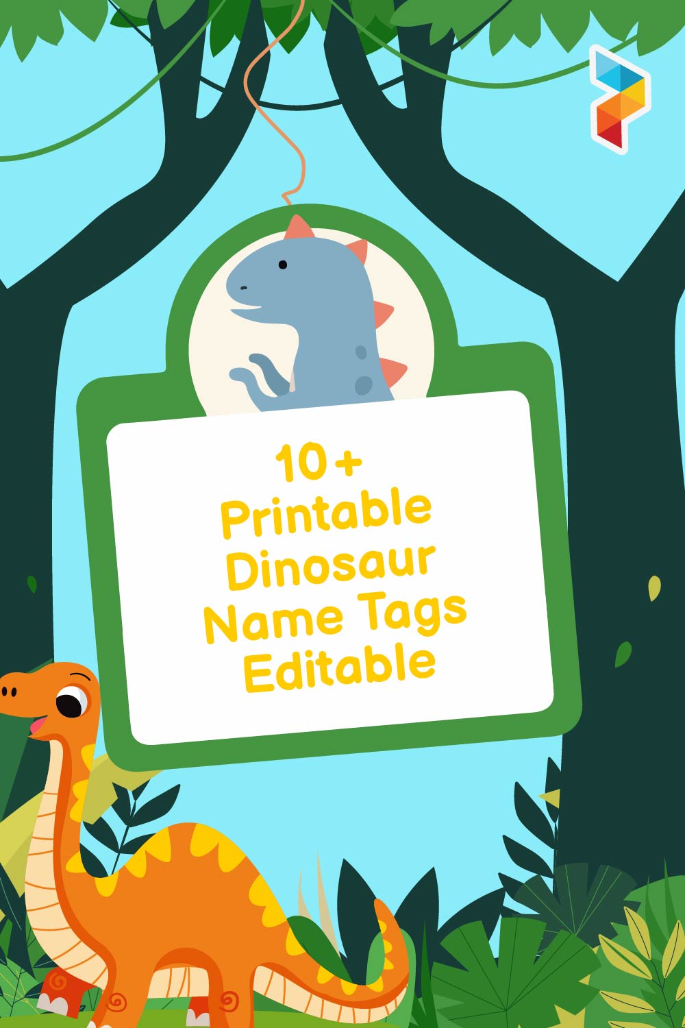 Dinosaur Name Tags Editable