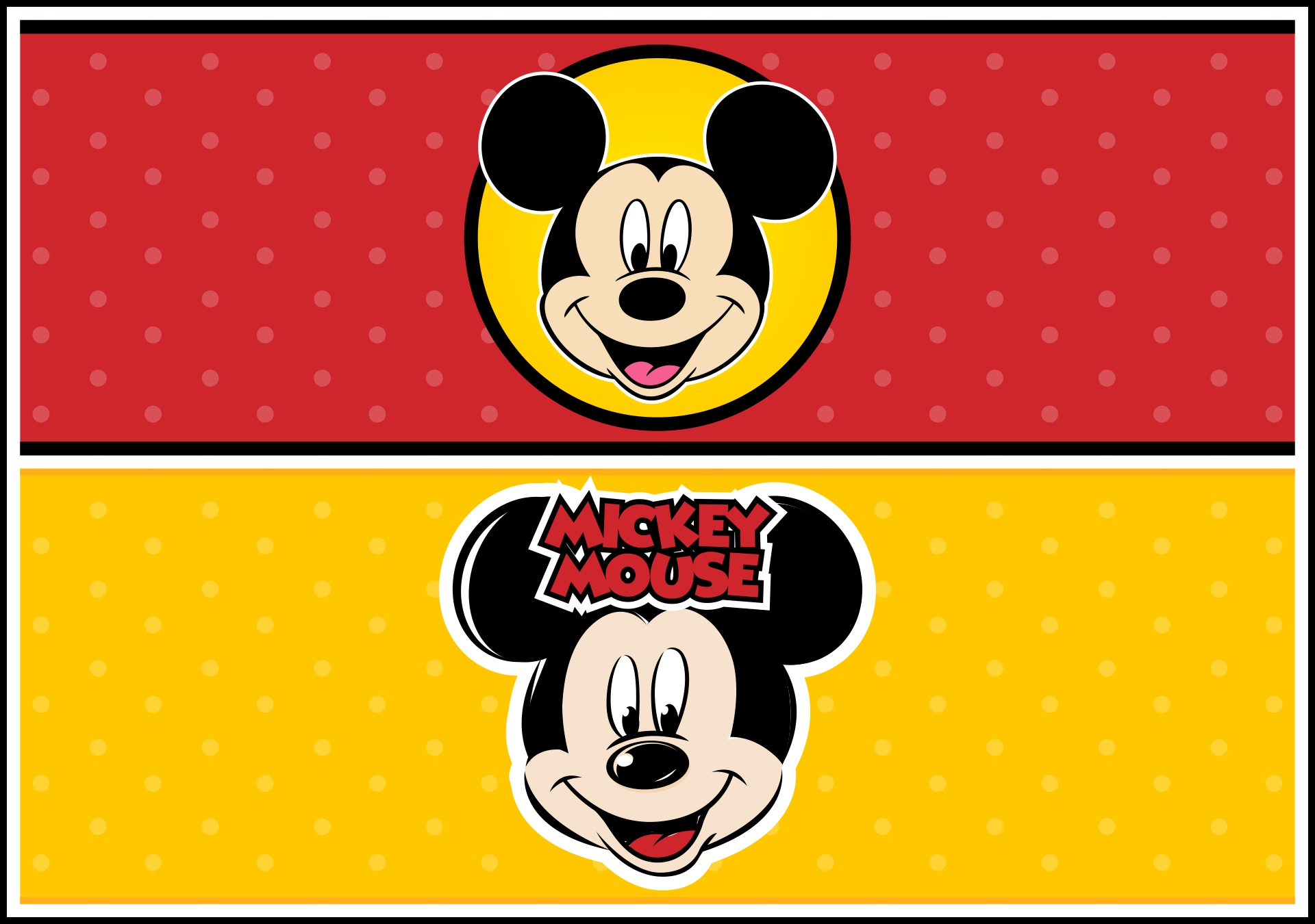 Cute Mickey Mouse Water Bottle Labels