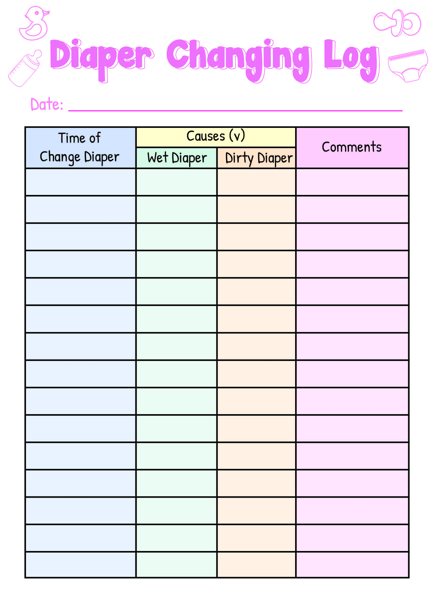 Daily Diaper-Changing Chart