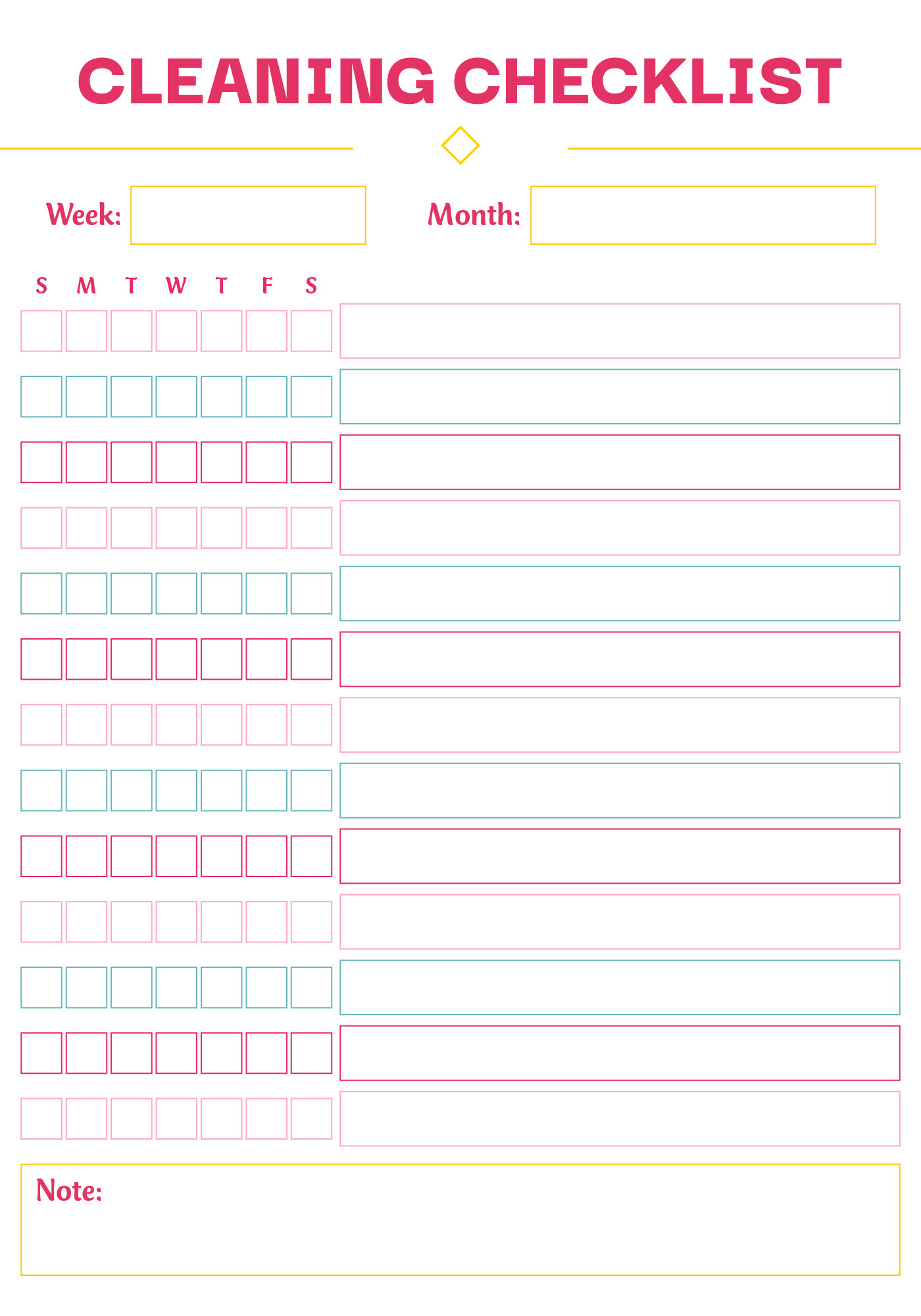 Daily Household Planner Binder Pages