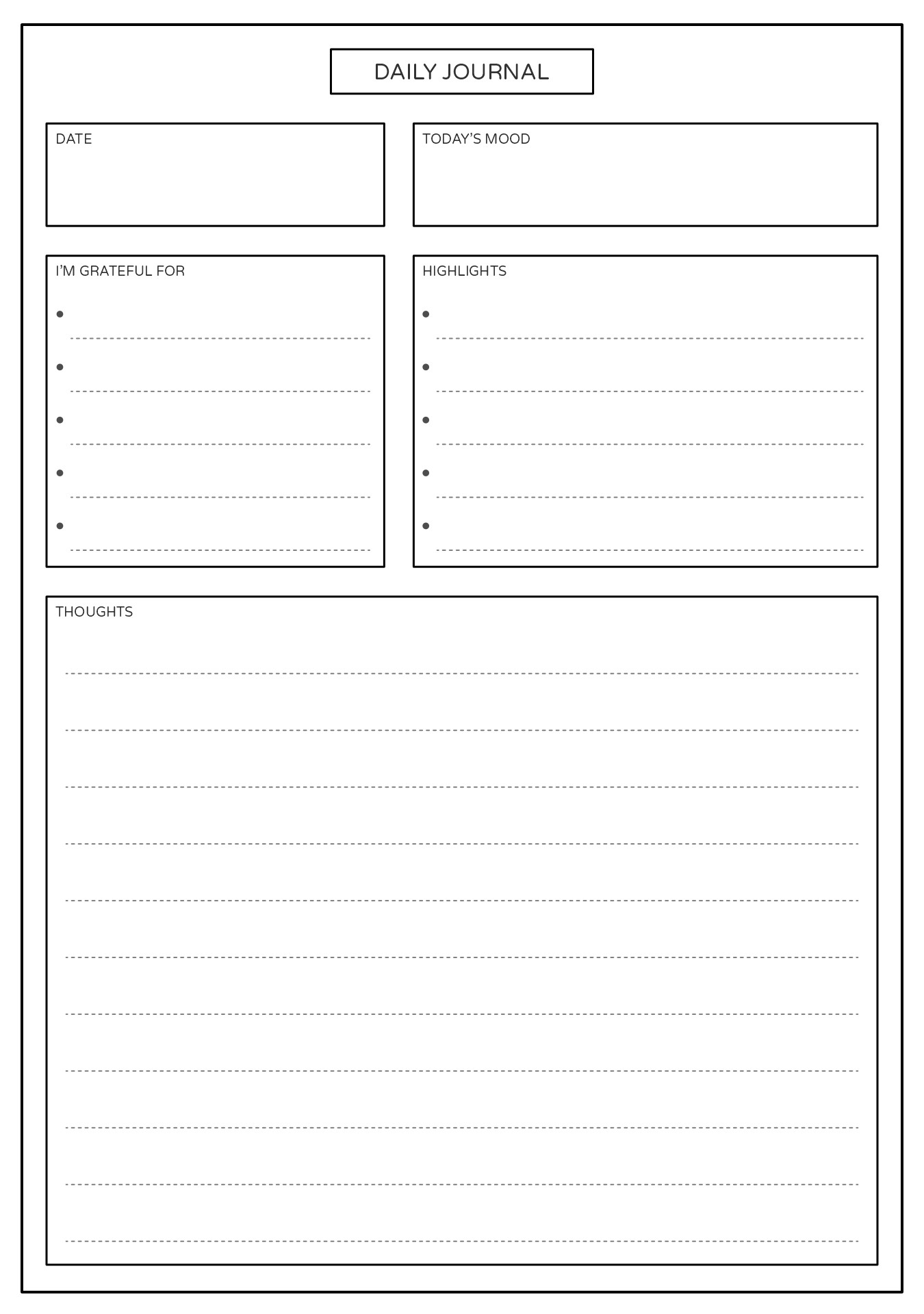 Daily Journal Printable Inserts