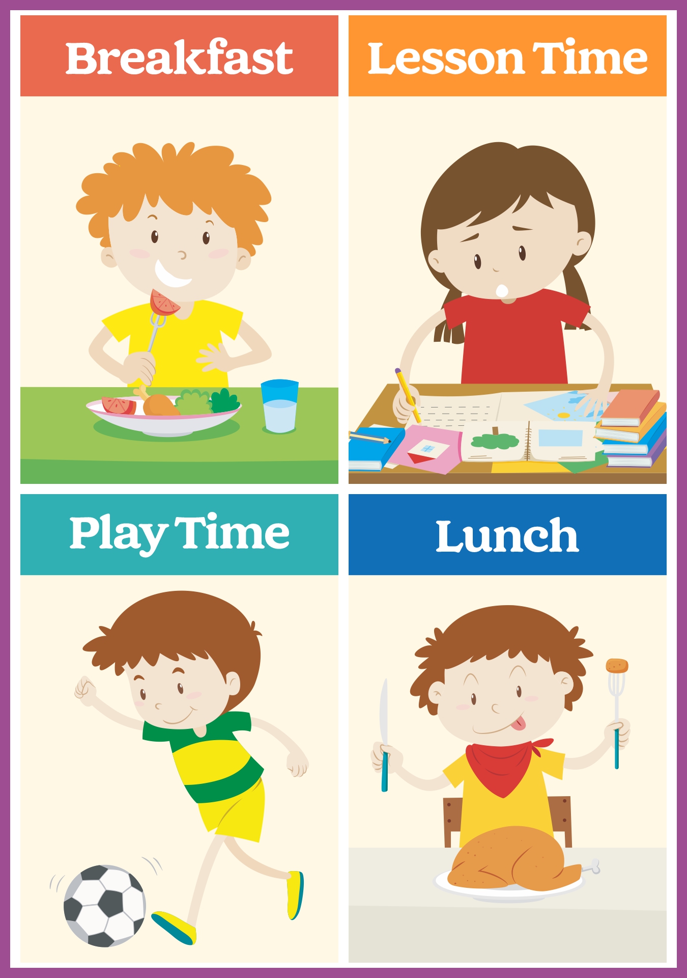 Daycare Visual Timetable for Young Children