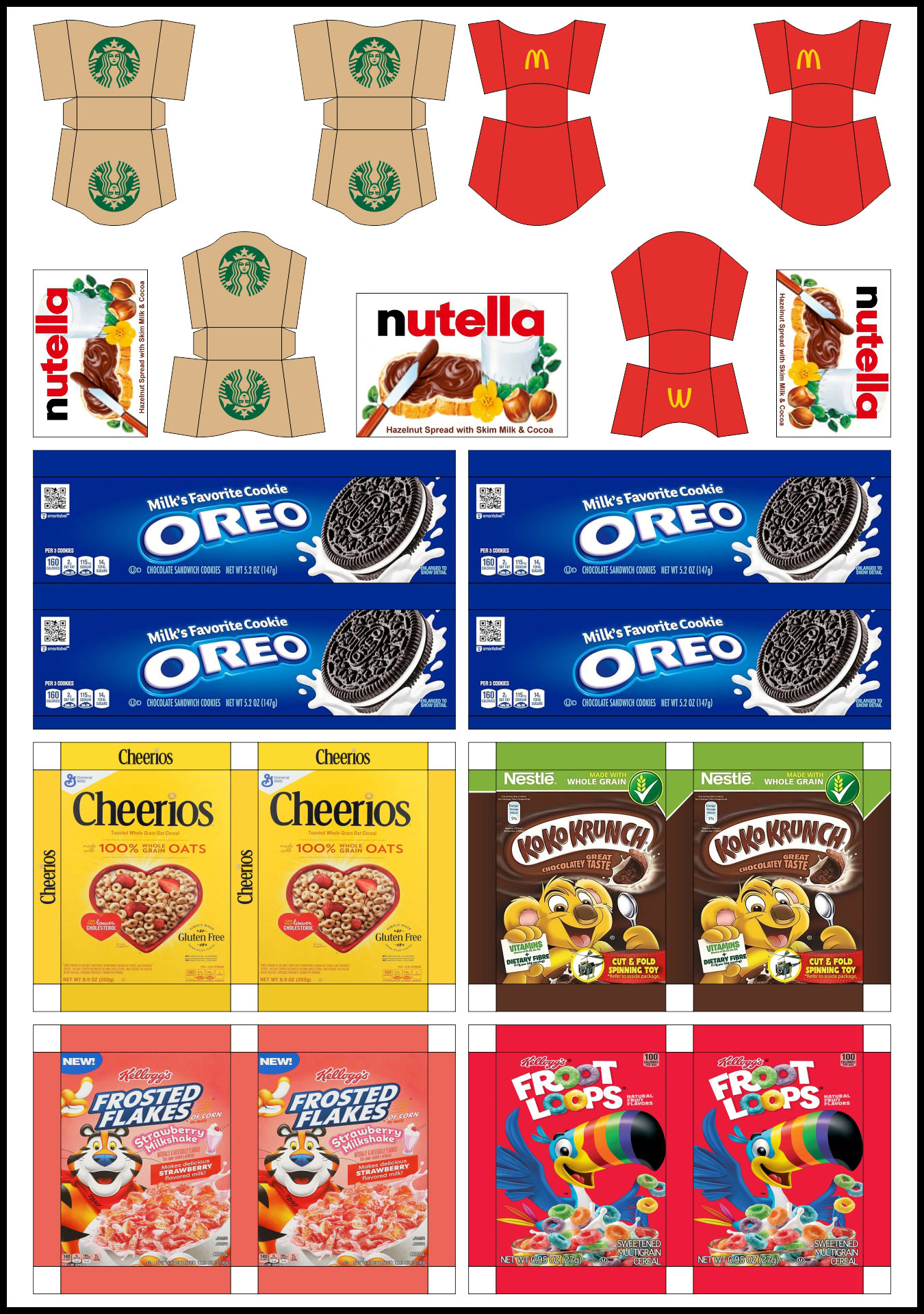 DIY Printable Miniature Food Packaging