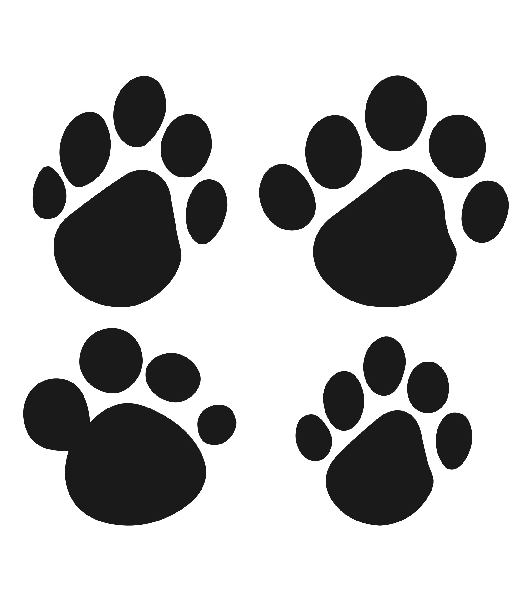 Dog Paw Print Stencil Printable