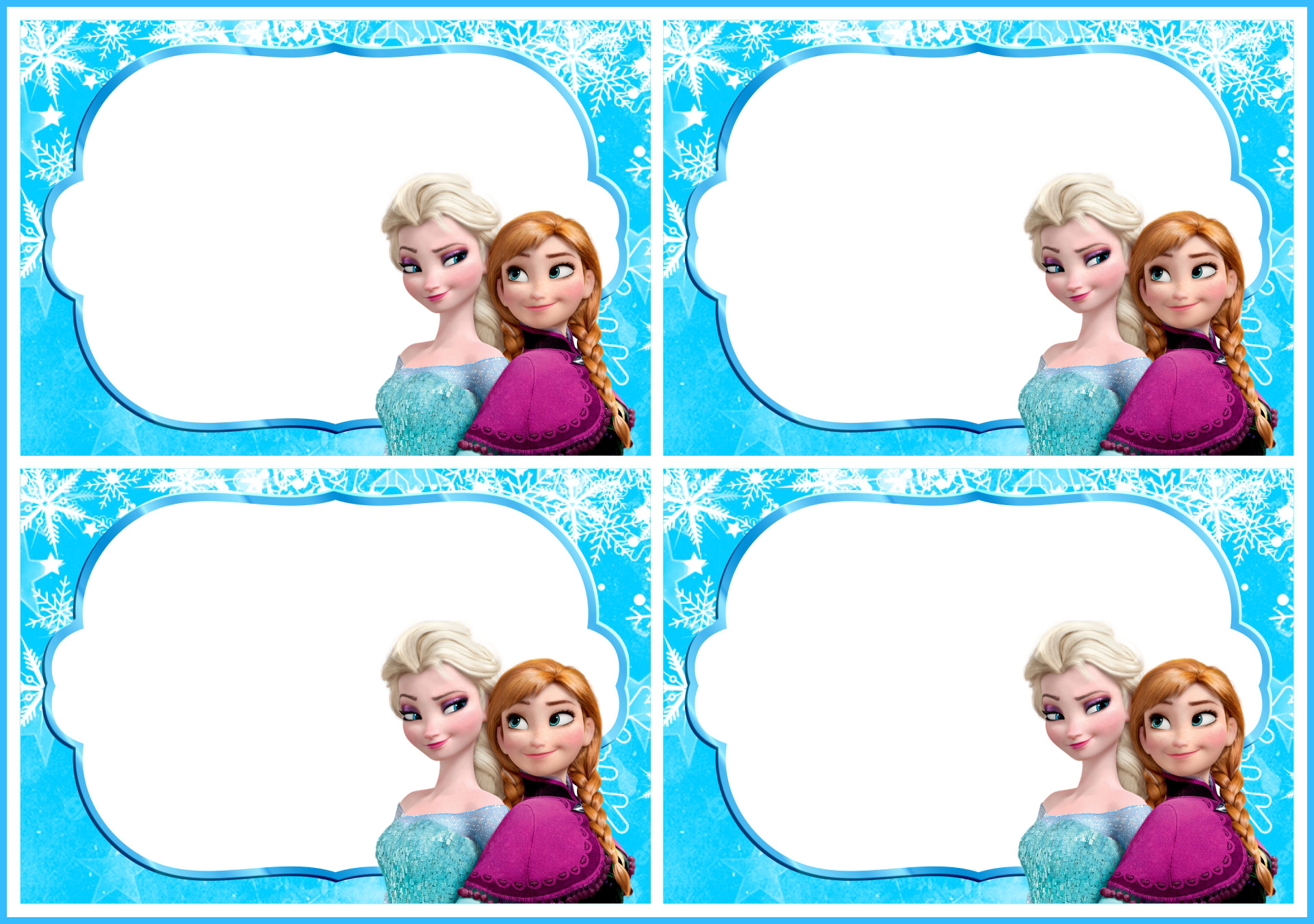 Elsa and Anna Themed Party Food Labels