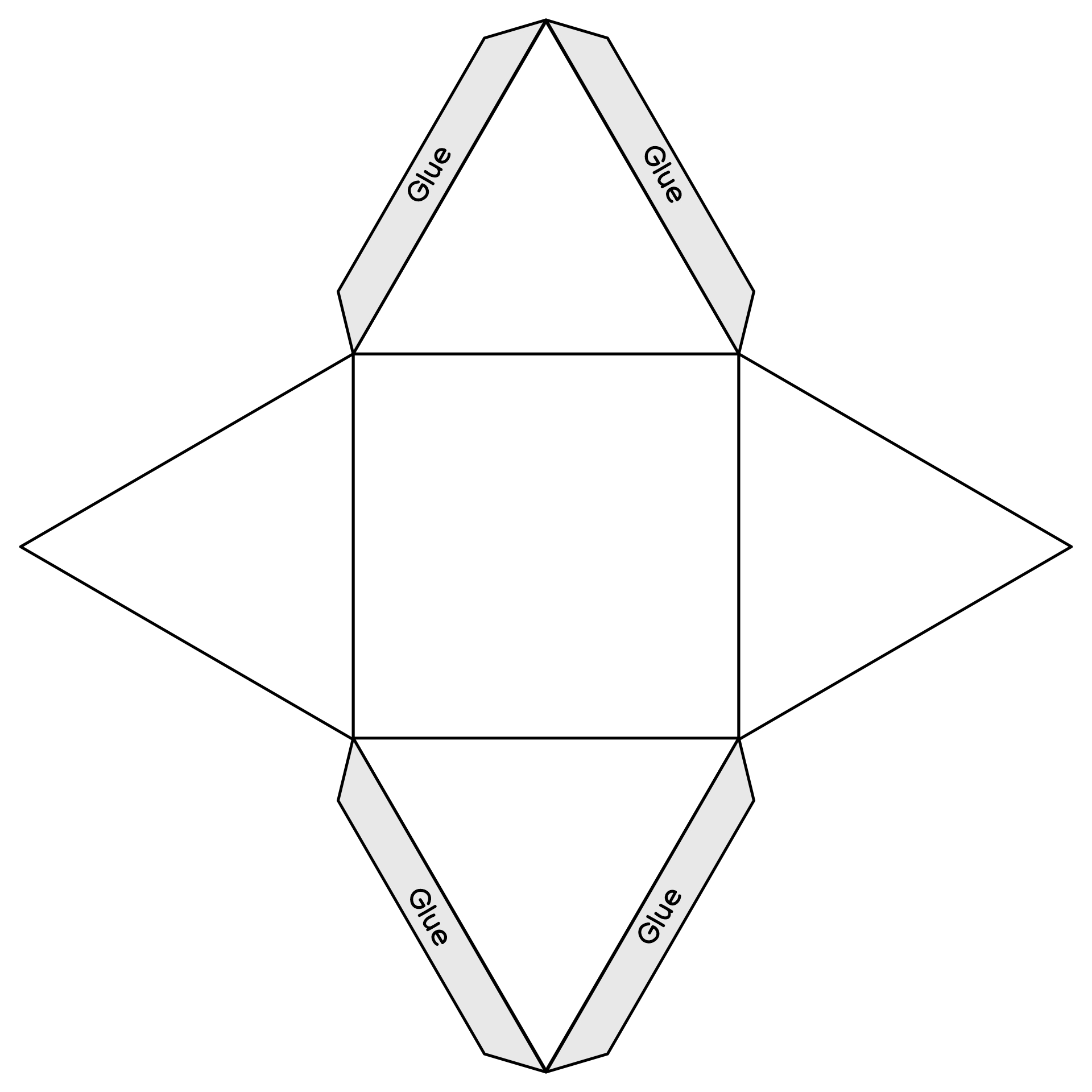 Foldable 3D Triangle Template