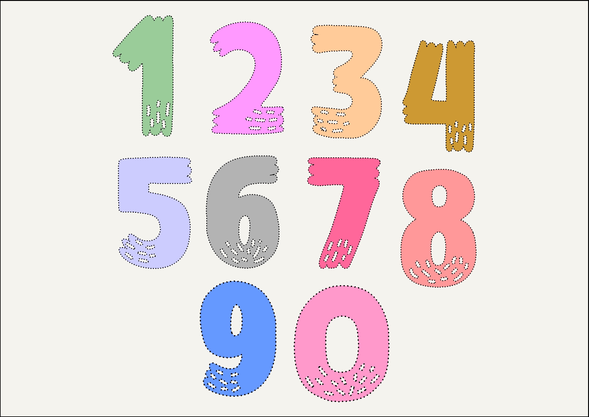 Full Page Number Printables for Crafts