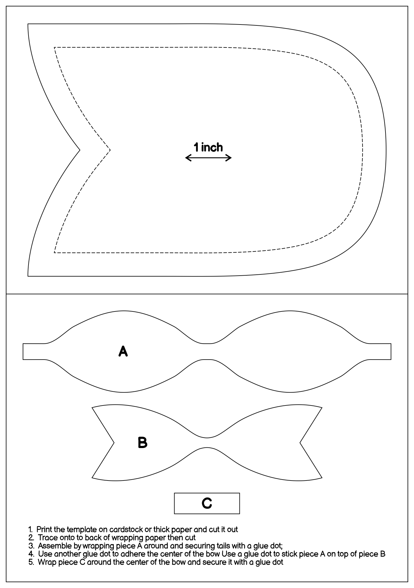 Giant Bow Pockets Template