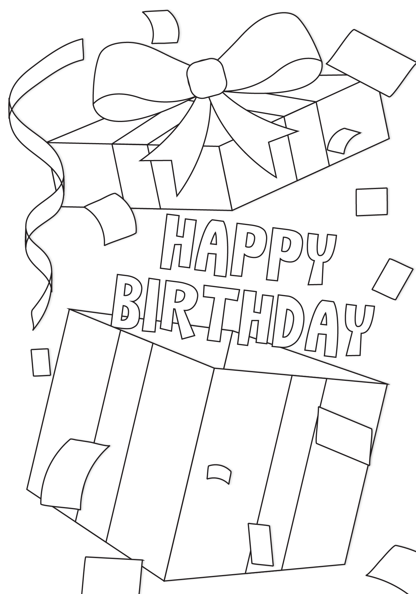 Birthday Cards To Color - 12 Free PDF Printables | Printablee