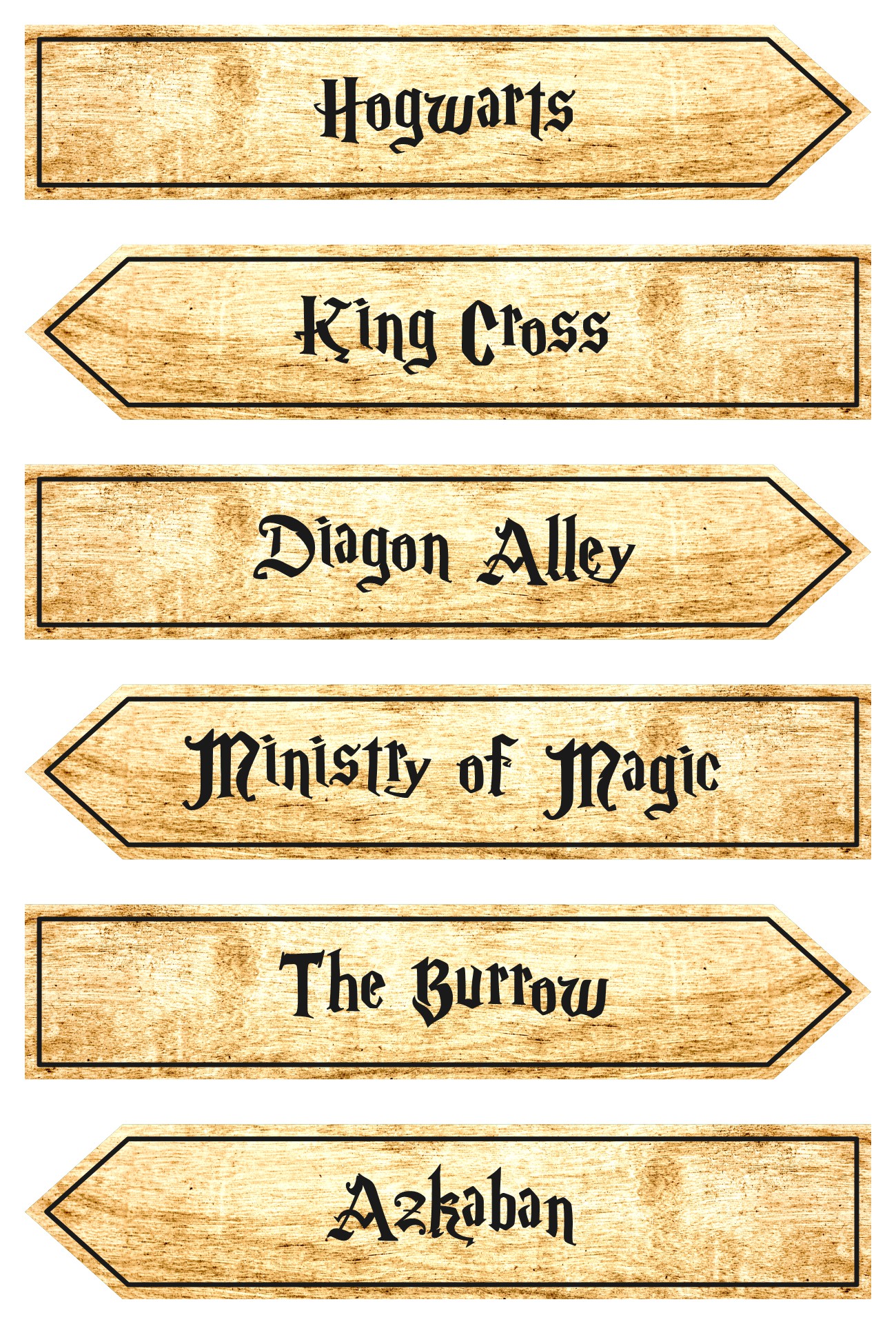 Harry Potter Party Decor Signs