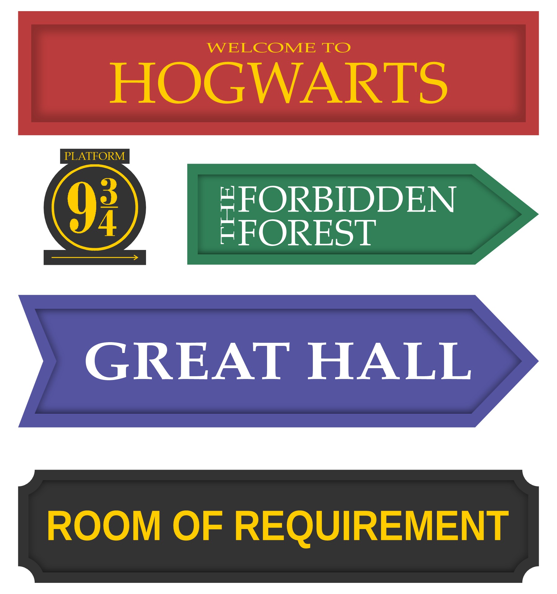 Harry Potter Themed Directional Signs