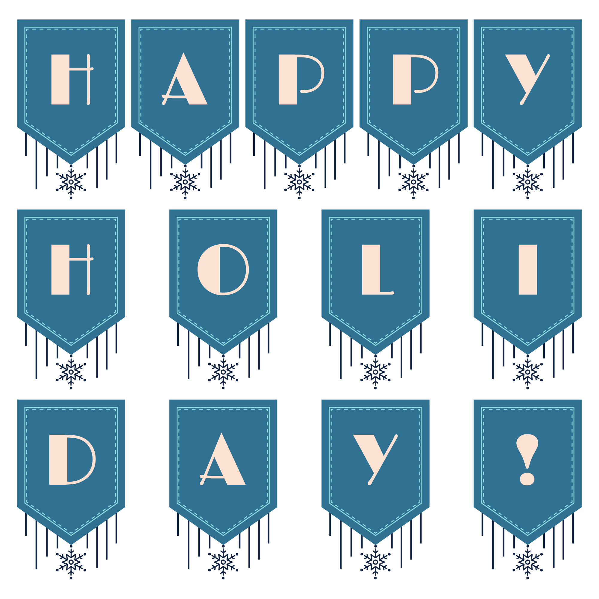 Holiday Banner Letters to Print