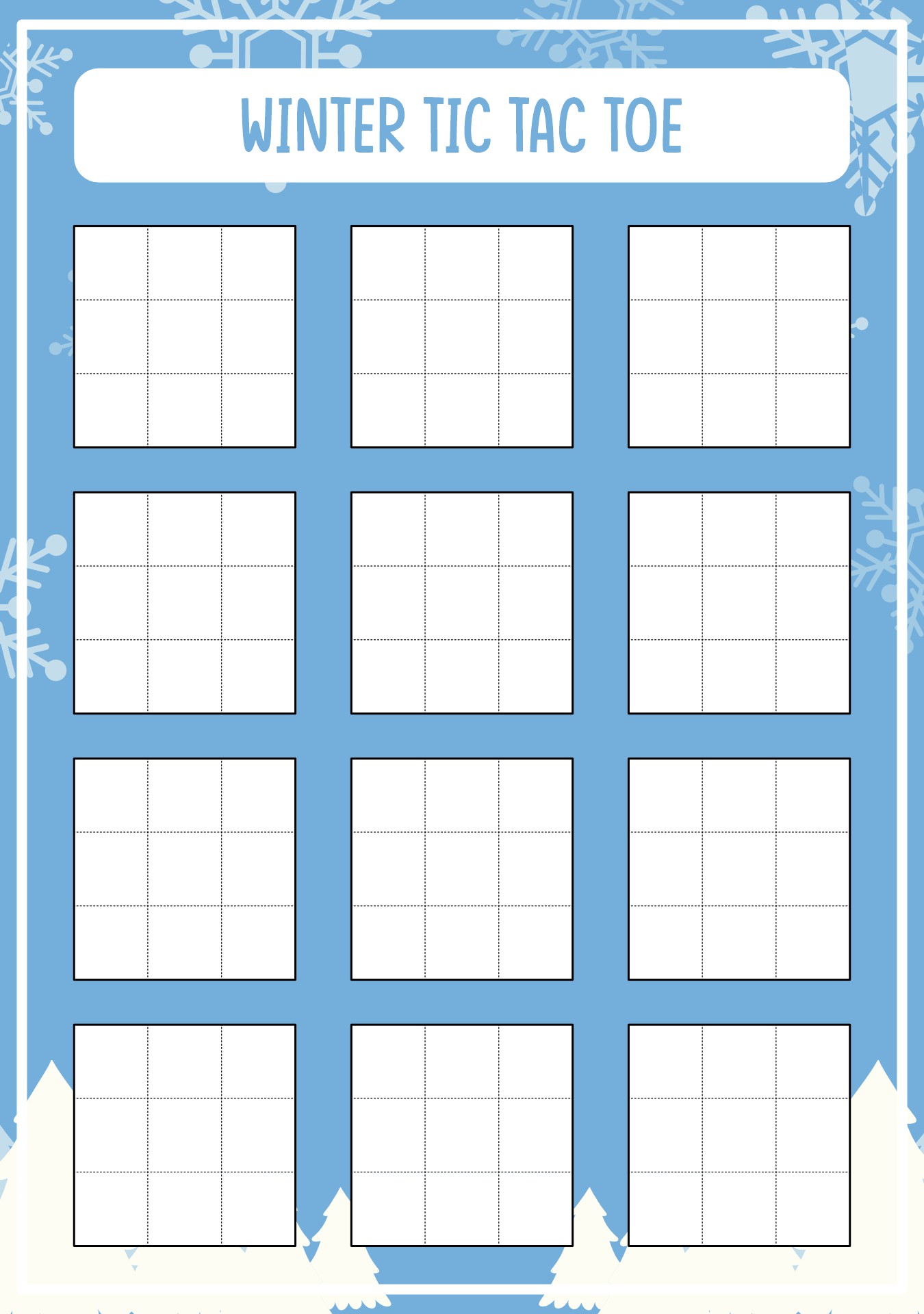 Holiday Themed Tic Tac Toe Printables