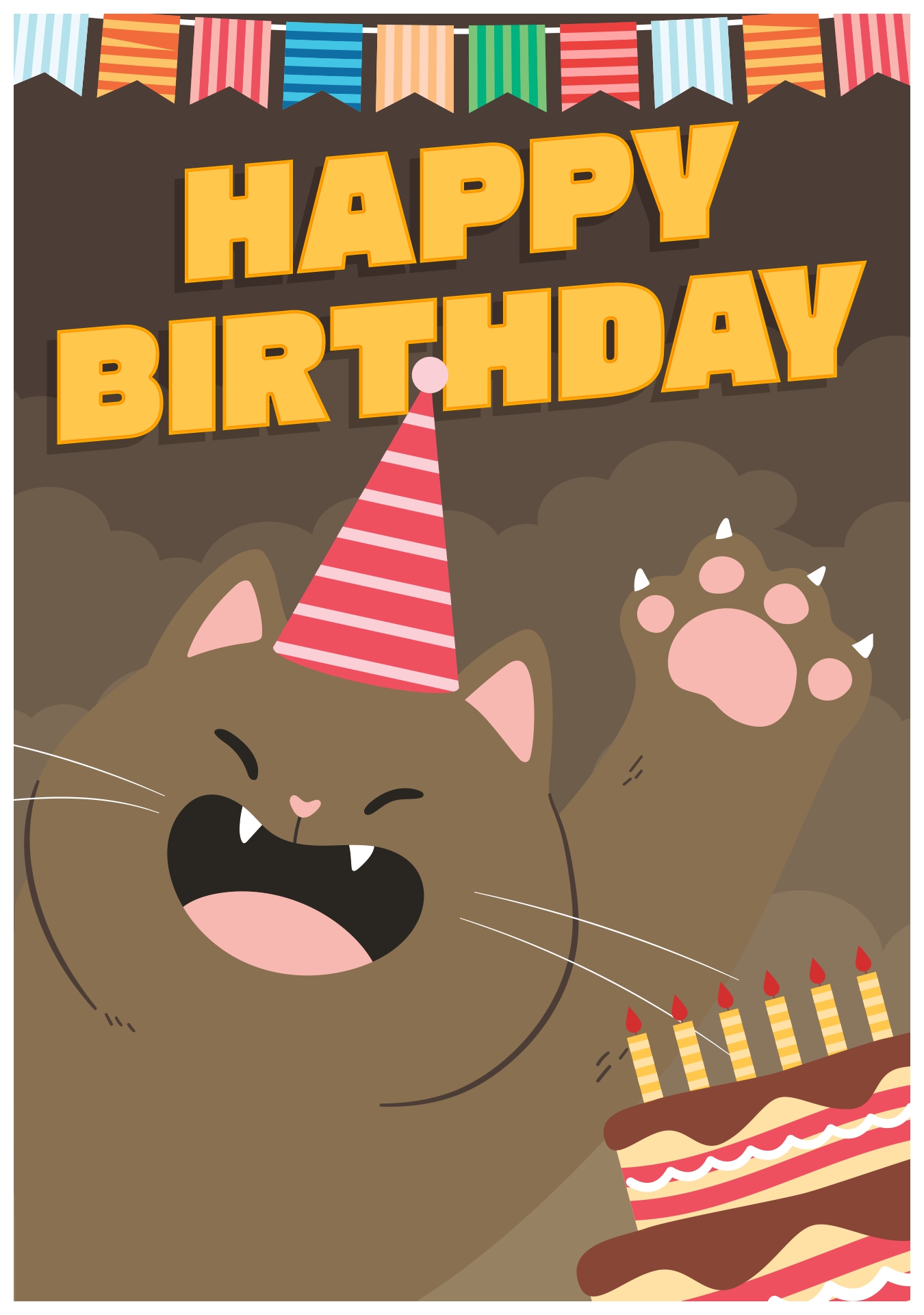 I Love My Cat Birthday Cards