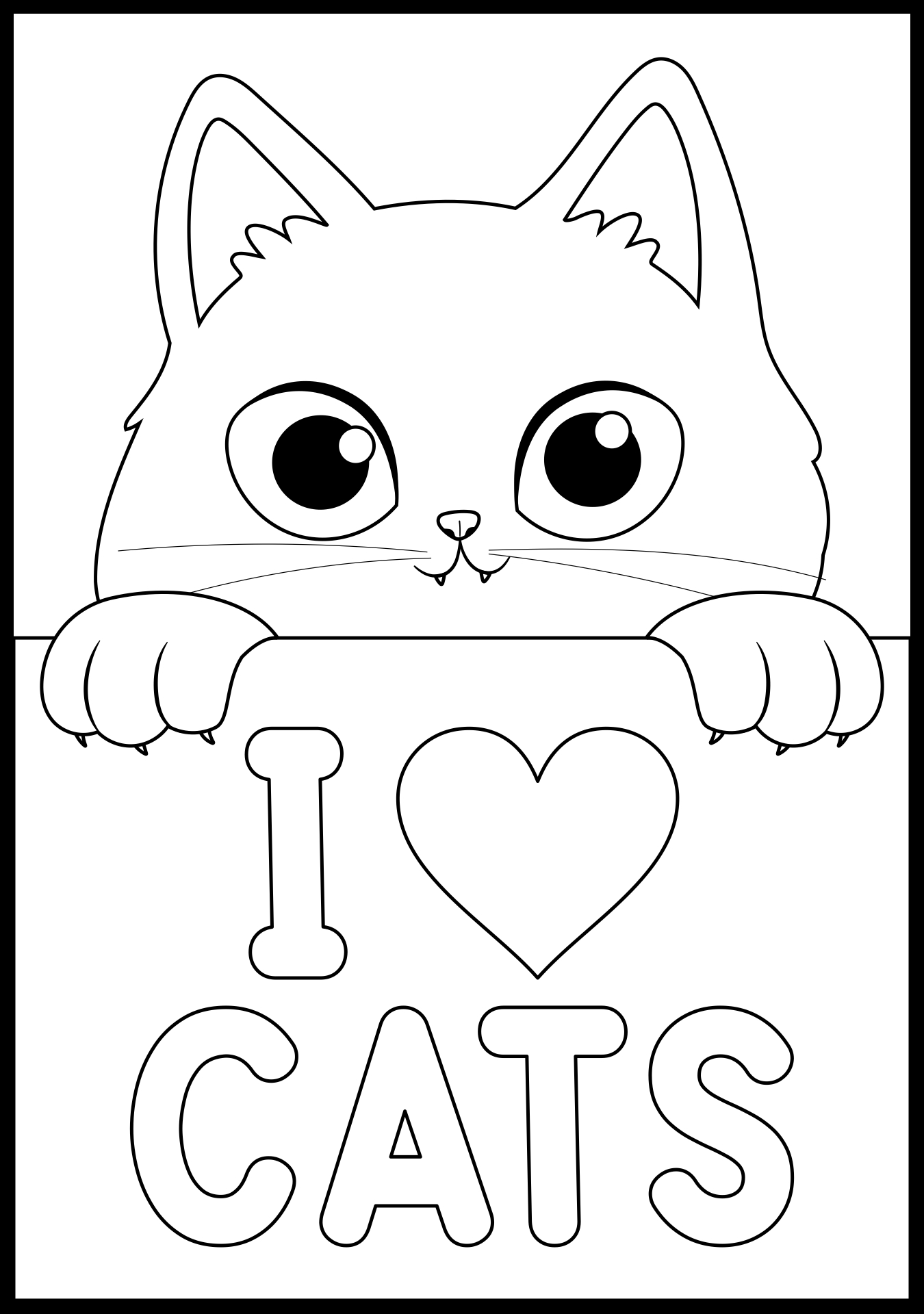 I Love My Cat Coloring Pages