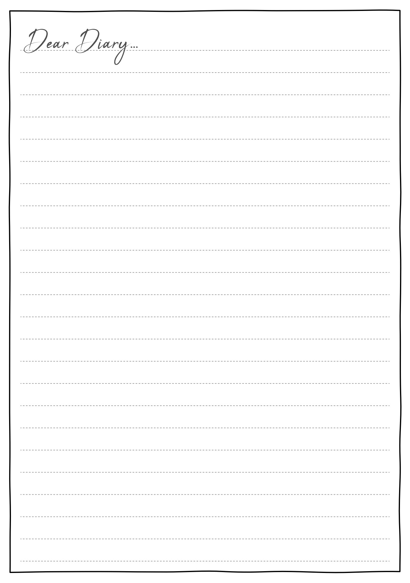 Journal Paper Diary Template