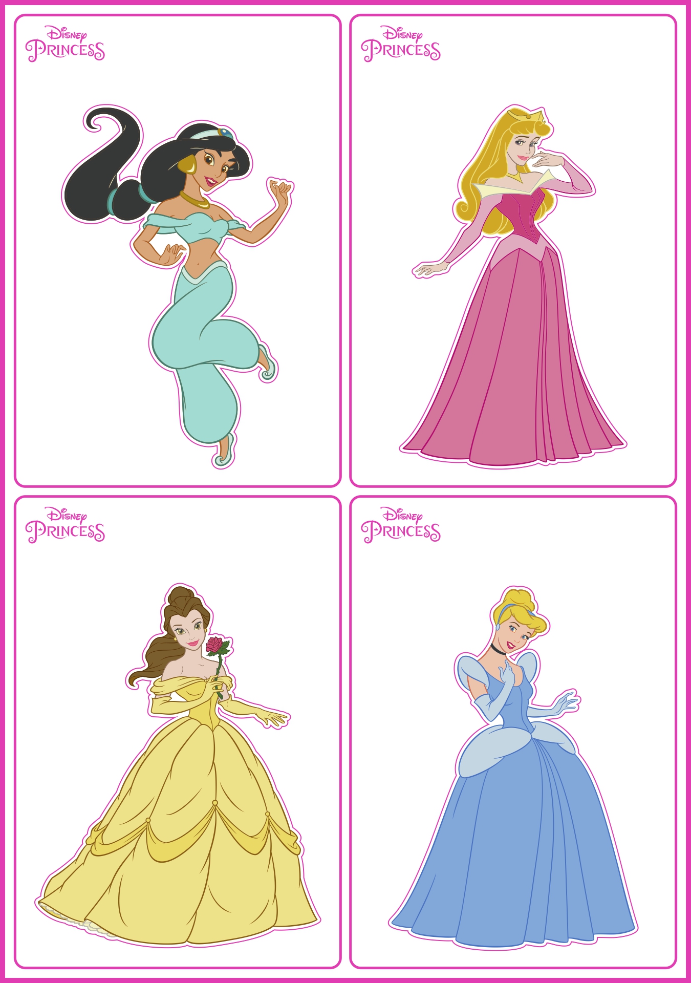 Kids Disney Princess Party Favors Cut Outs