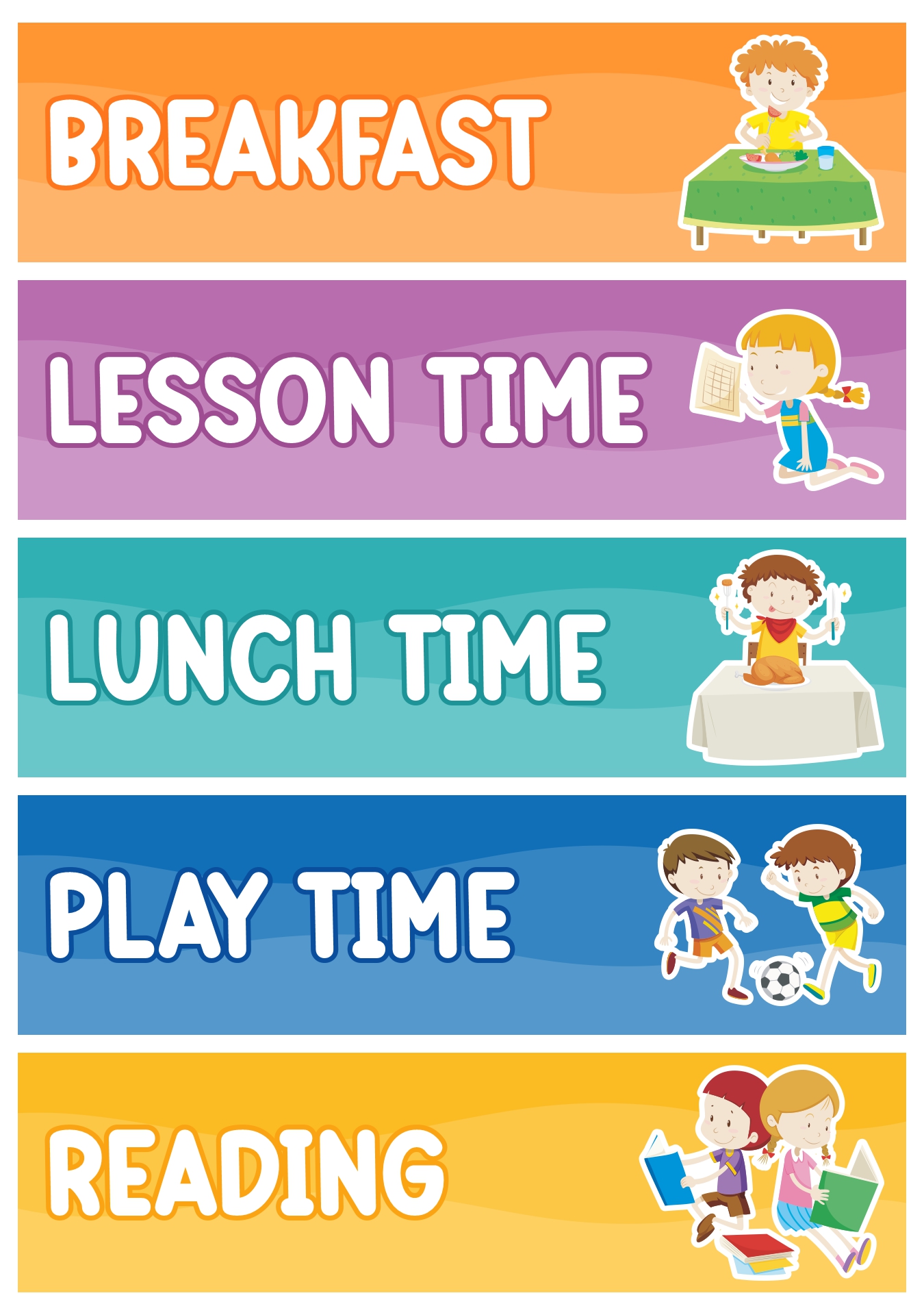 Kindergarten Classroom Visual Daily Planner Printable