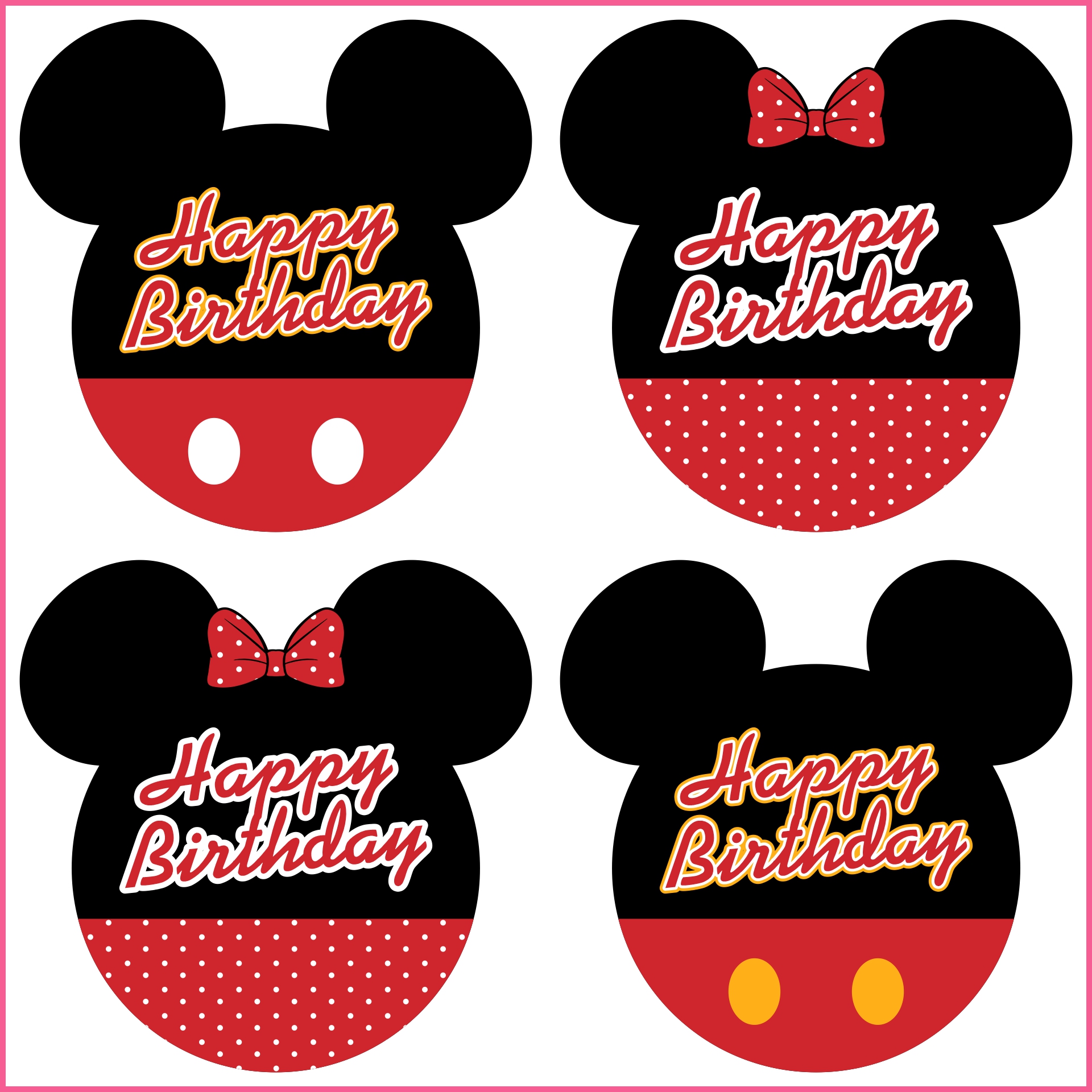 Mickey Mouse Birthday Party Stickers