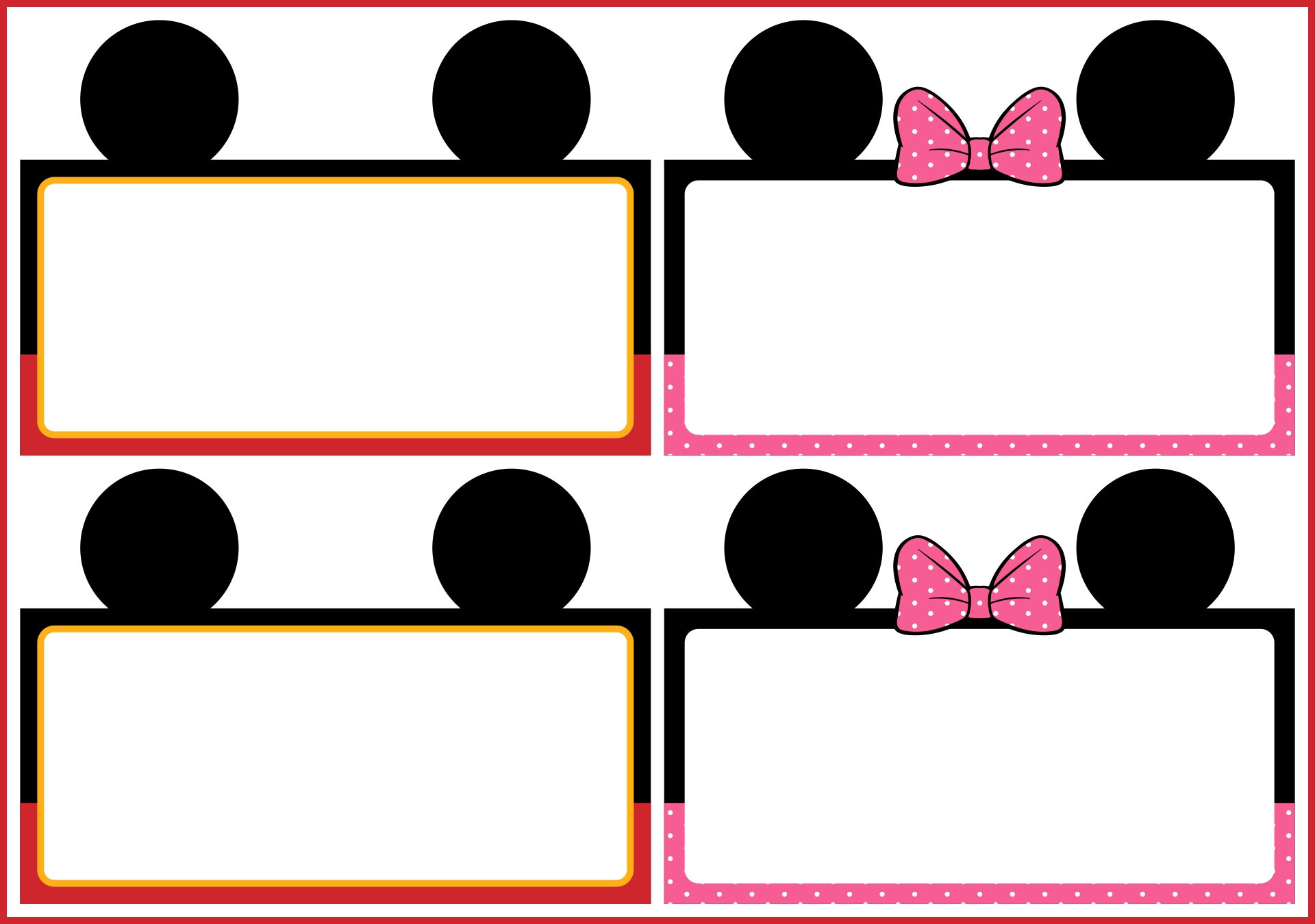 Mickey Mouse Themed Party Labels