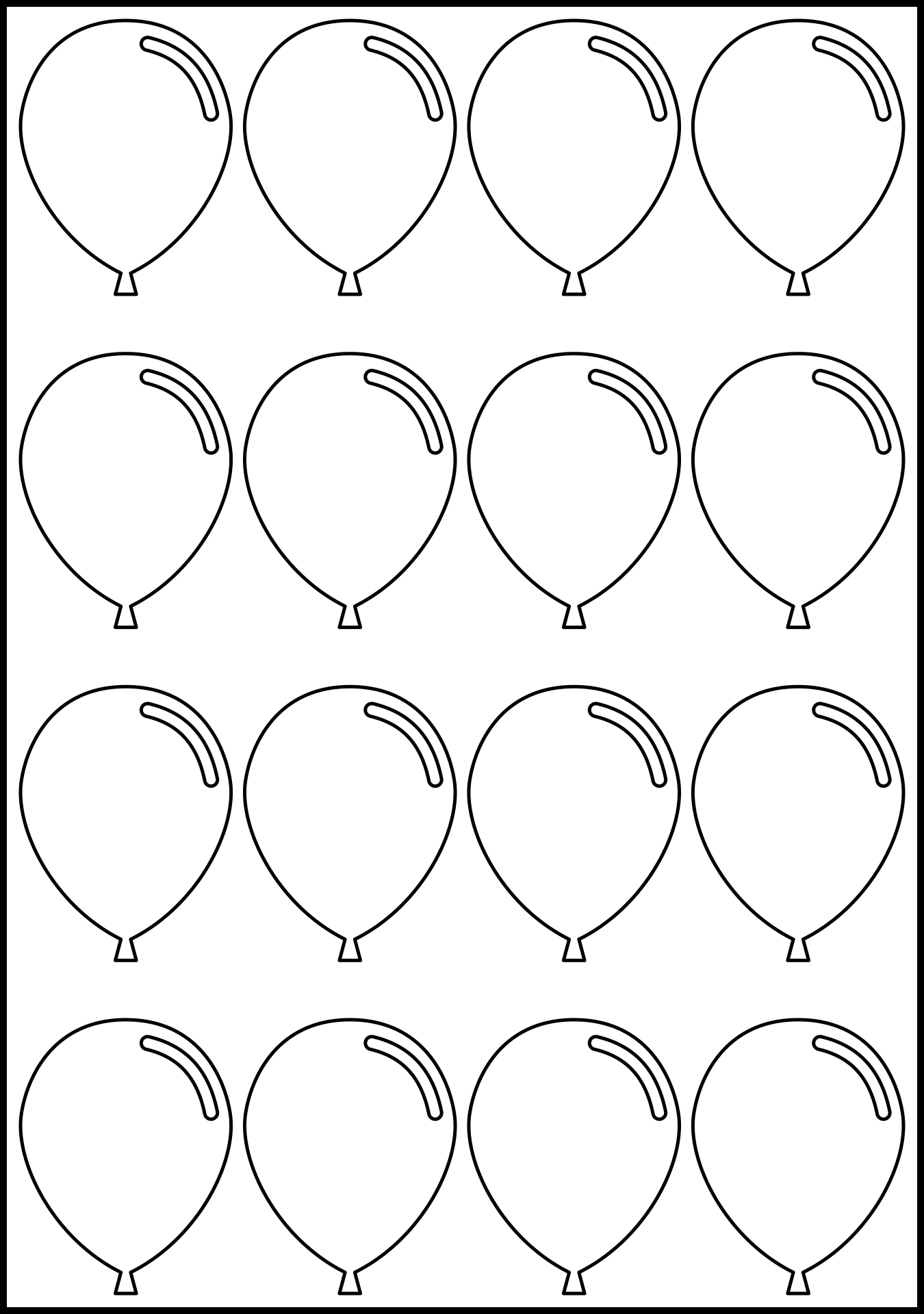 Mini Balloon Cut-Outs Printable