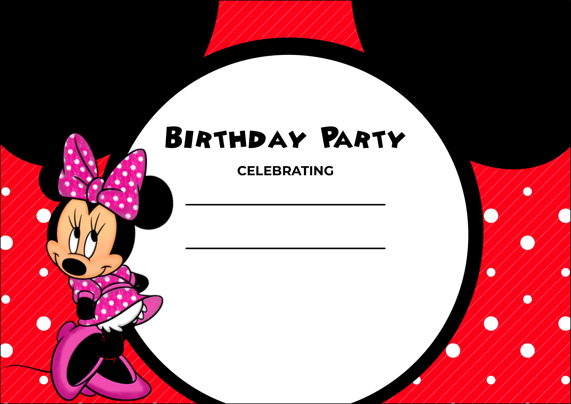 Minnie Mouse Birthday Party Invitations