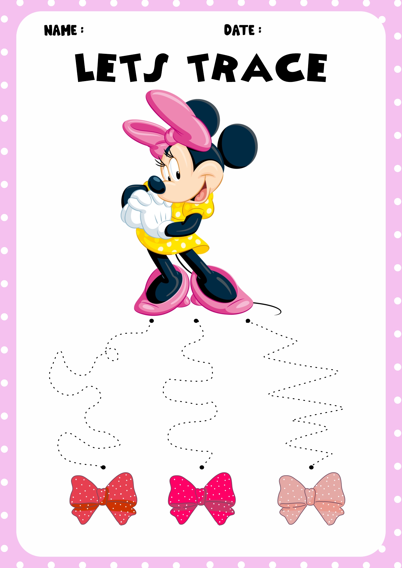 Minnie Mouse Educational Activity Sheets