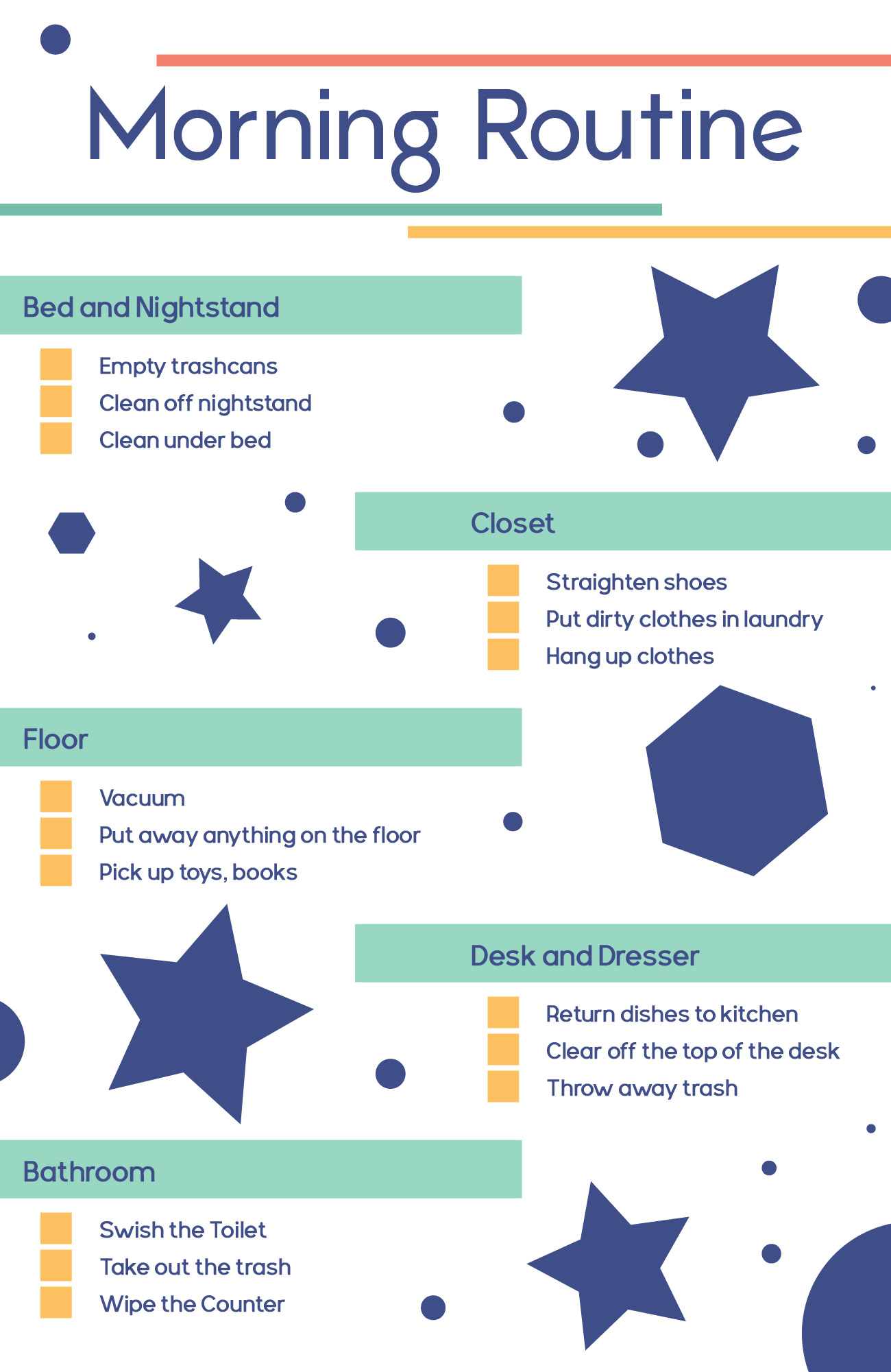 Morning Routine FlyLady Chart for Families