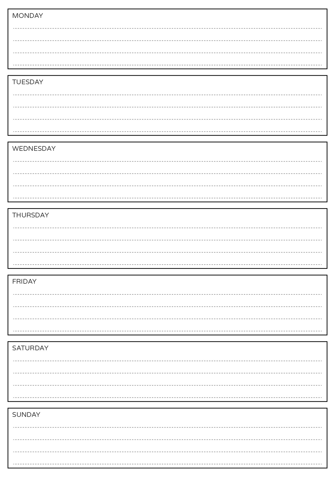 Personal Diary Writing Printables