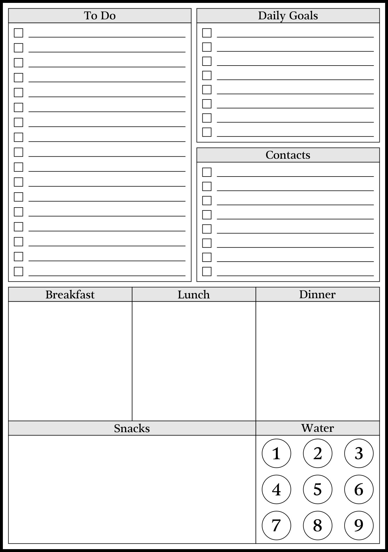 Personal Organization Planner Printables