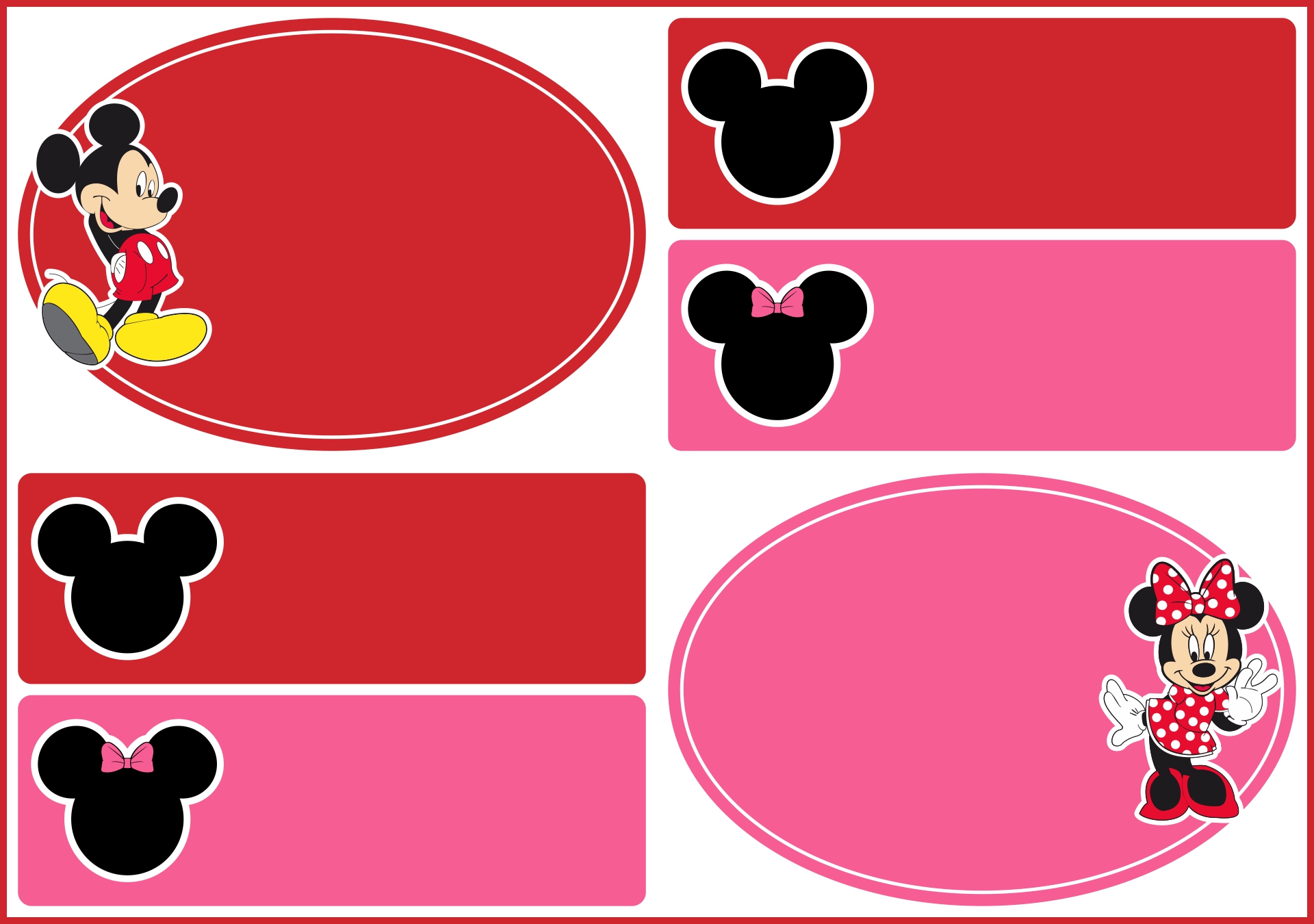 Personalized Mickey Mouse Name Tags